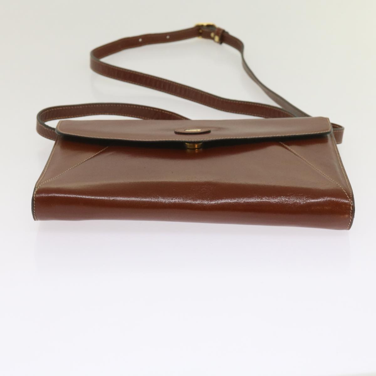 BALLY Shoulder Bag Leather Brown Auth 66086