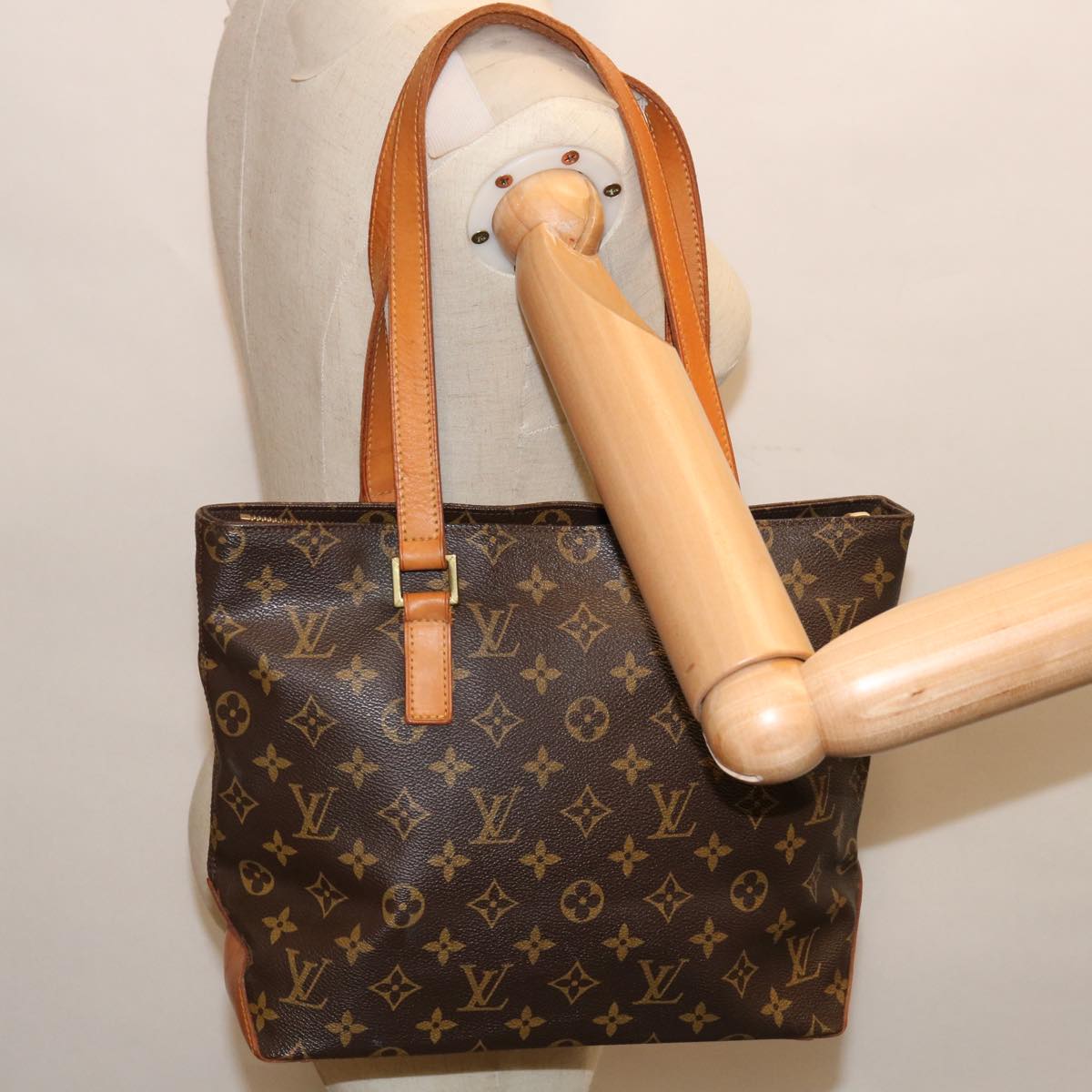 LOUIS VUITTON Monogram Cabas Piano Tote Bag M51148 LV Auth 66100