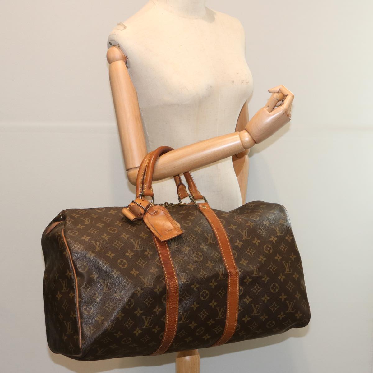 LOUIS VUITTON Monogram Keepall 50 Boston Bag M41426 LV Auth 66107