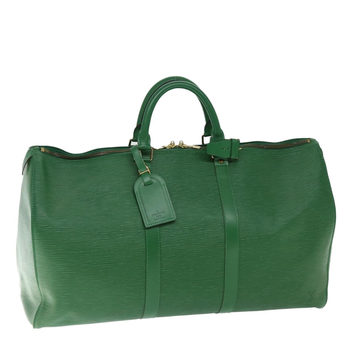 LOUIS VUITTON Epi Keepall 50 Boston Bag Green M42964 LV Auth 66108