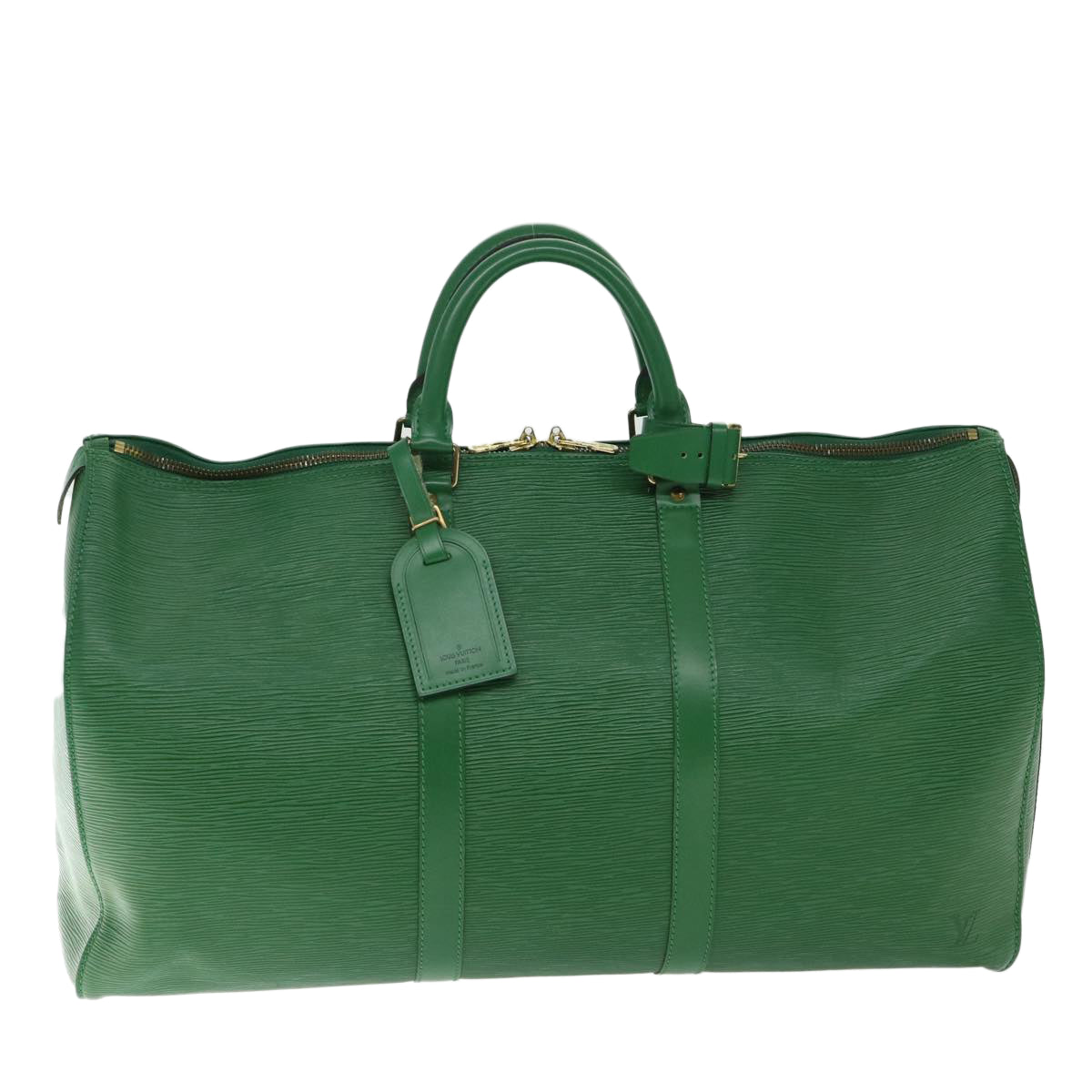 LOUIS VUITTON Epi Keepall 50 Boston Bag Green M42964 LV Auth 66108