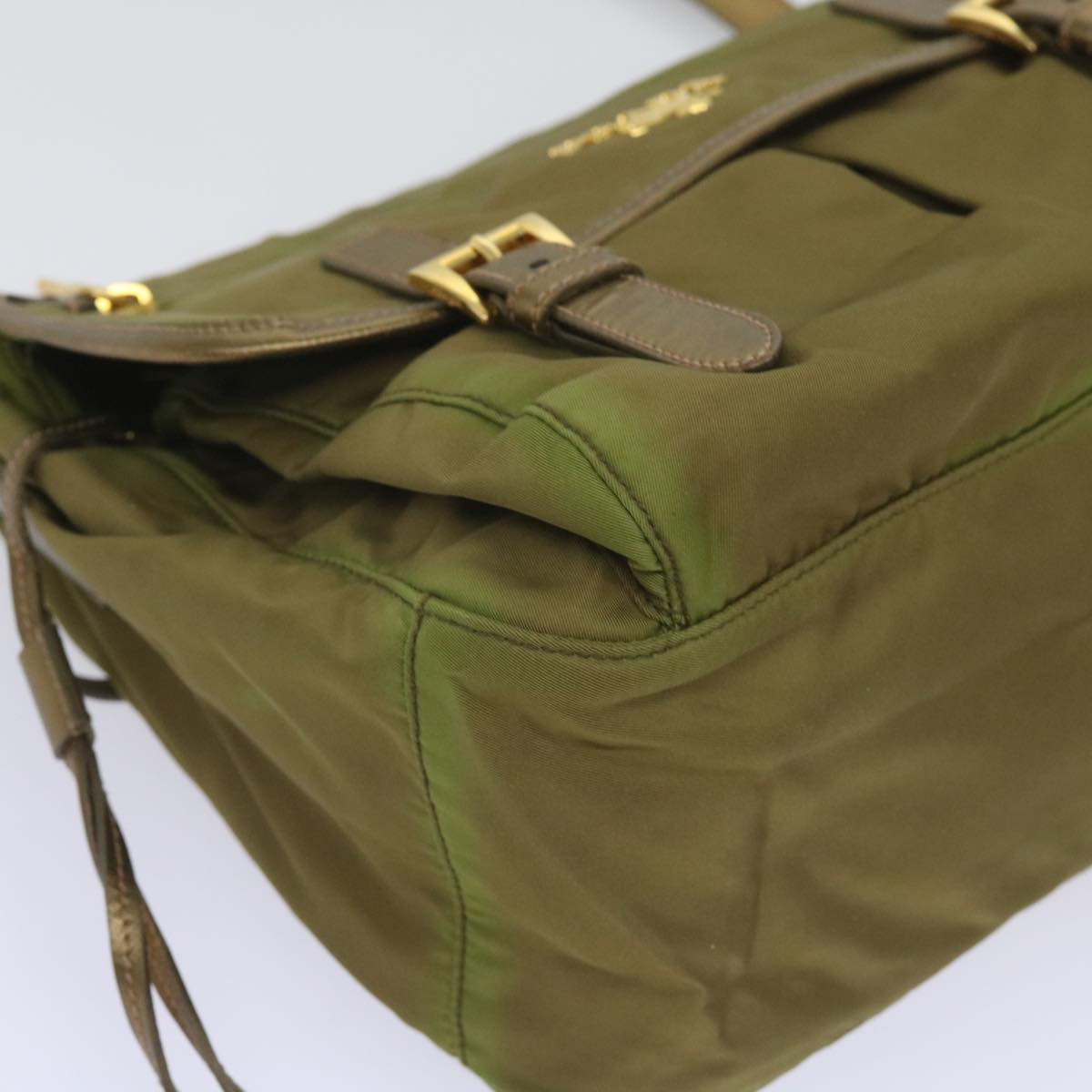 PRADA Shoulder Bag Nylon Khaki Auth 66138