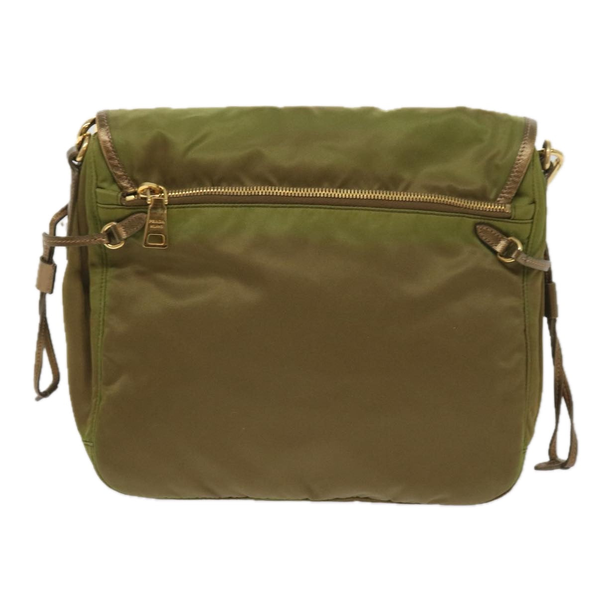 PRADA Shoulder Bag Nylon Khaki Auth 66138