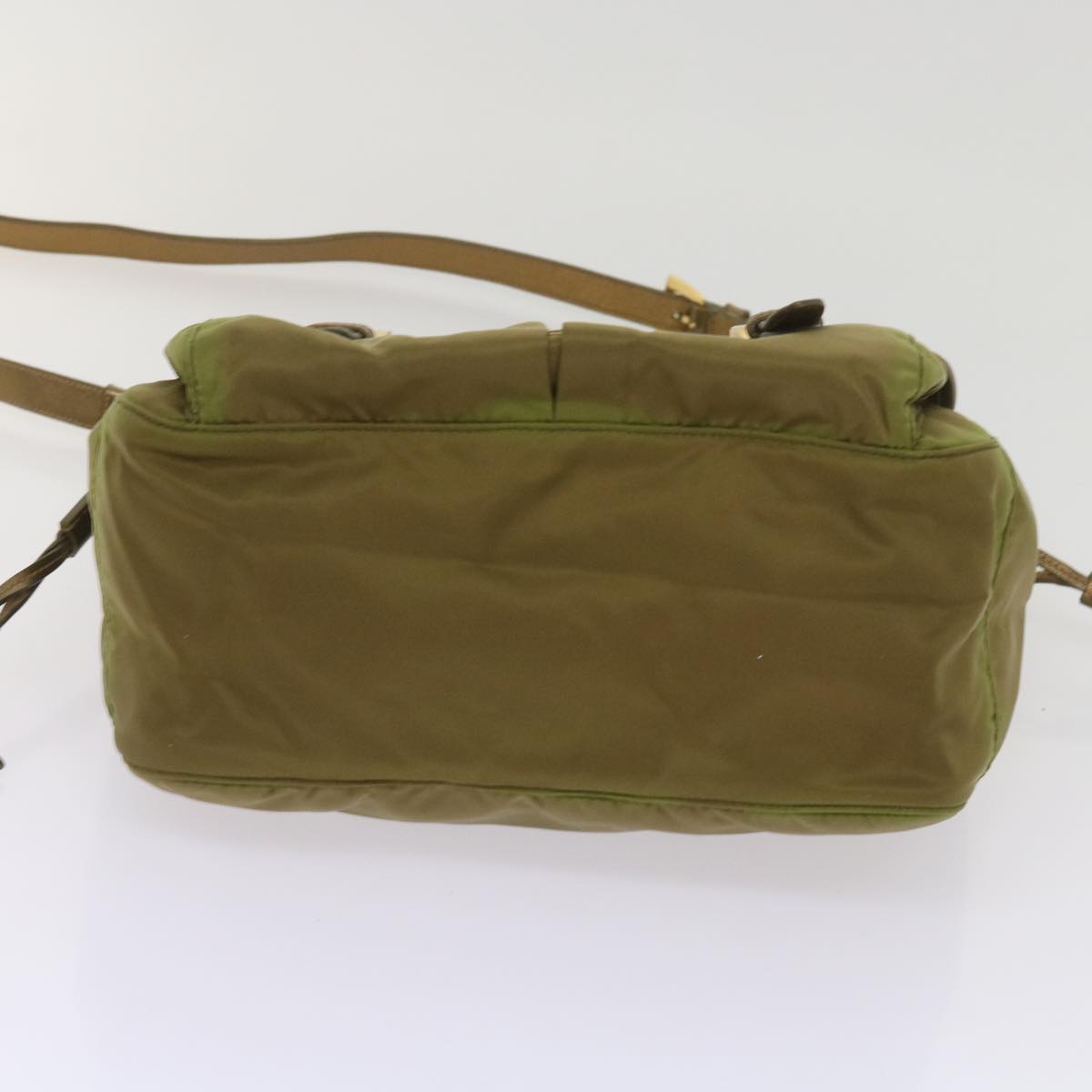 PRADA Shoulder Bag Nylon Khaki Auth 66138