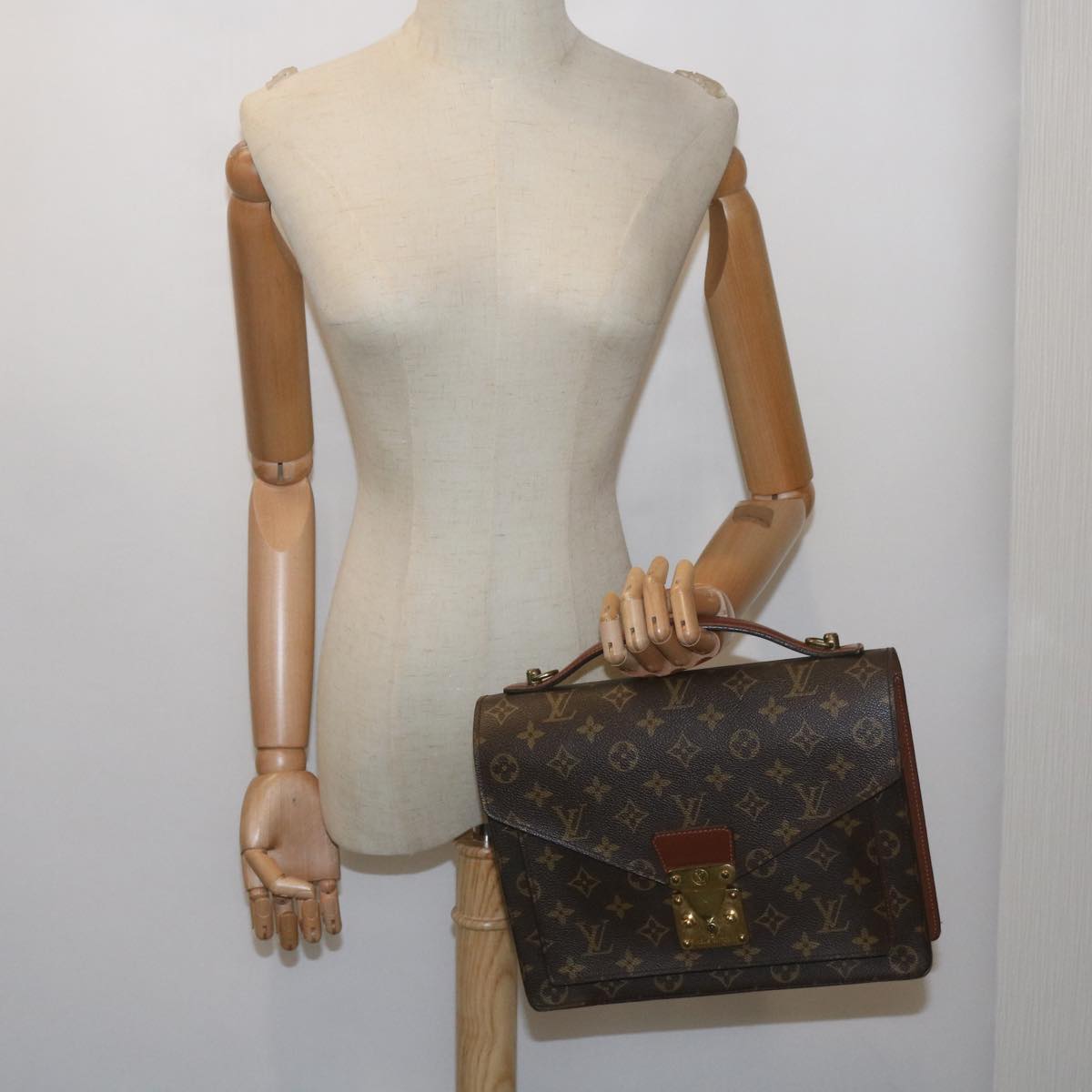 LOUIS VUITTON Monogram Monceau 28 Hand Bag 2way M51185 LV Auth 66173