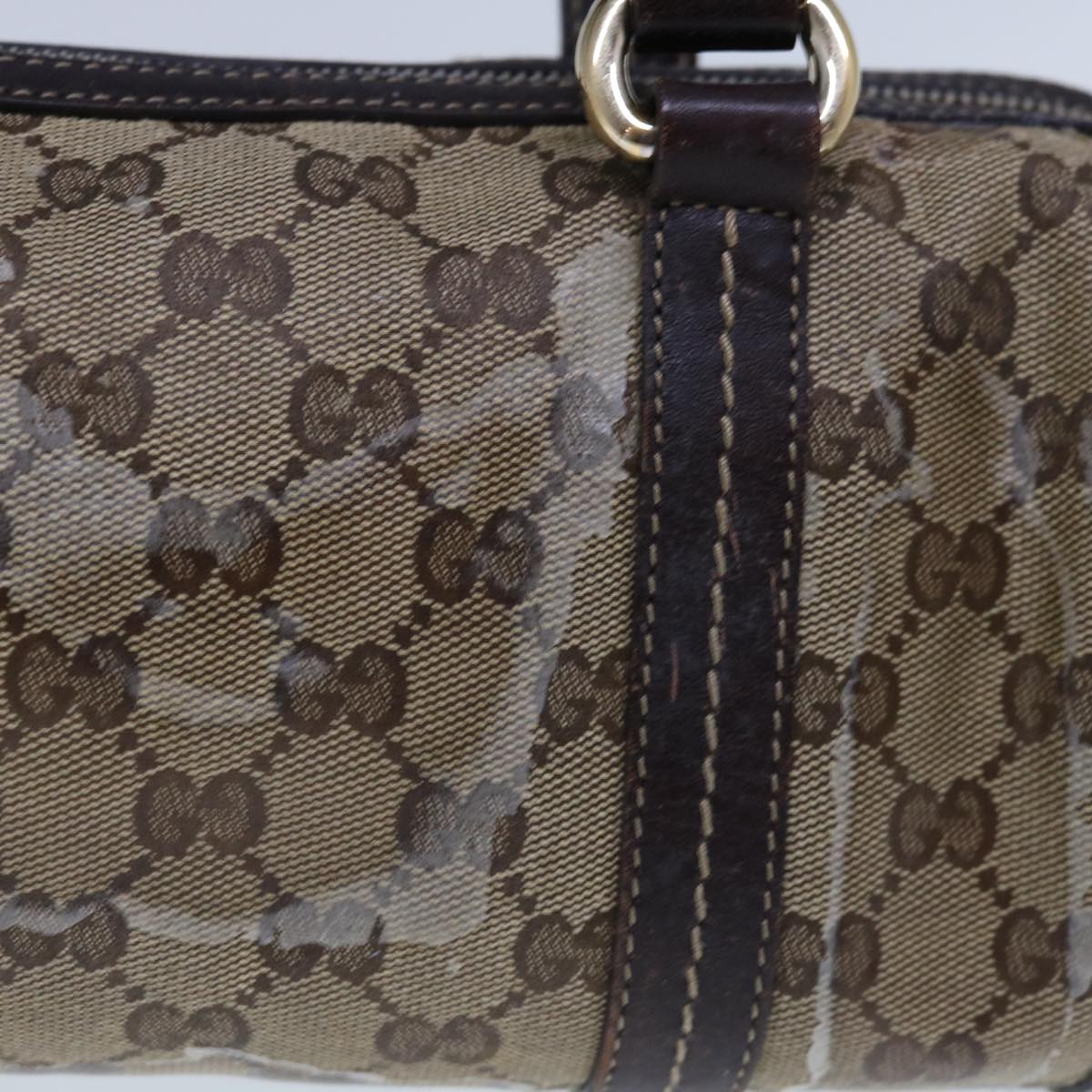 GUCCI GG Crystal Canvas Hand Bag Coated Canvas Beige Auth 66180