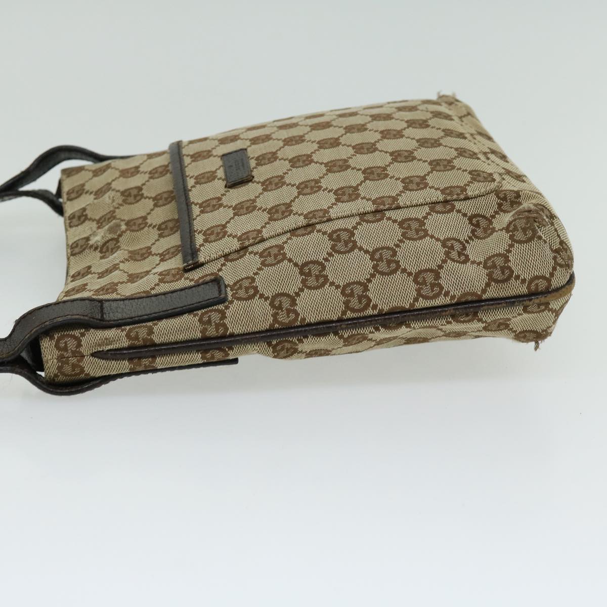 GUCCI GG Canvas Shoulder Bag Beige Brown Auth 66220