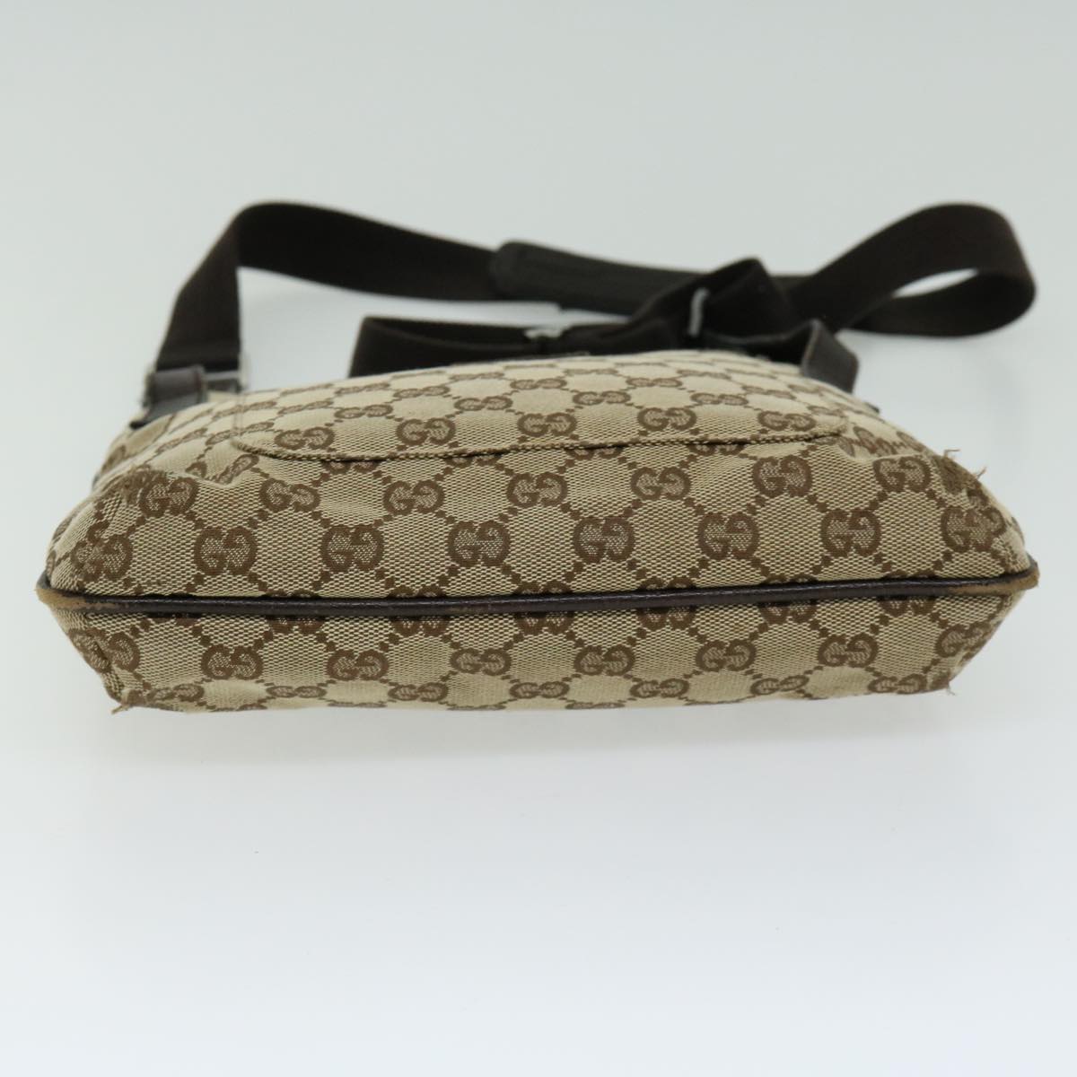 GUCCI GG Canvas Shoulder Bag Beige Brown Auth 66220