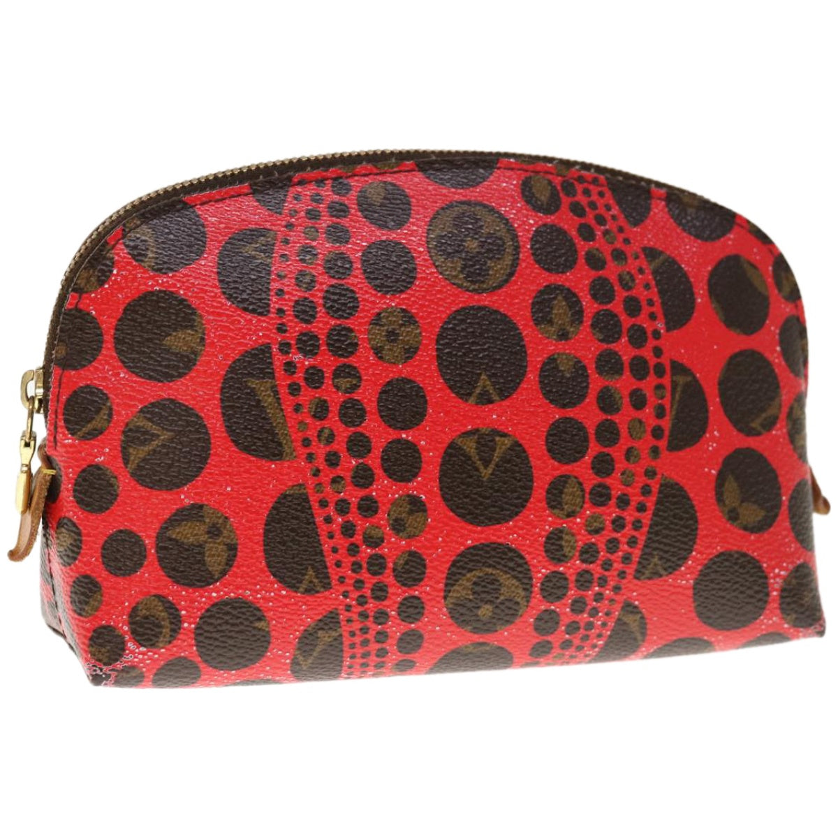 LOUIS VUITTON Monogram Yayoi Kusama Pochette Cosmetic PM Red M47347 Auth 66259