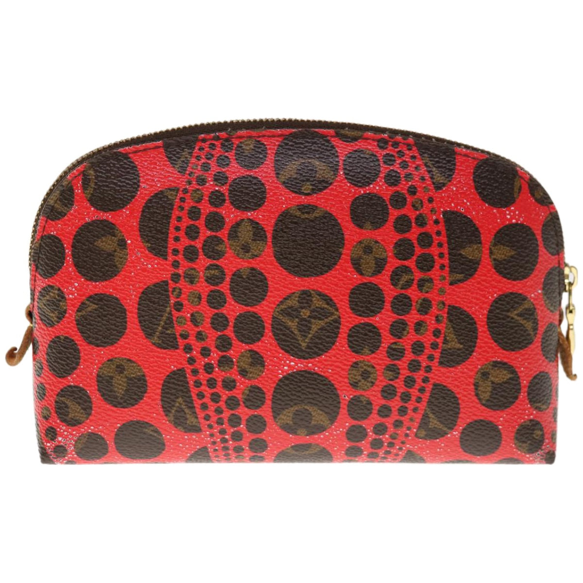 LOUIS VUITTON Monogram Yayoi Kusama Pochette Cosmetic PM Red M47347 Auth 66259