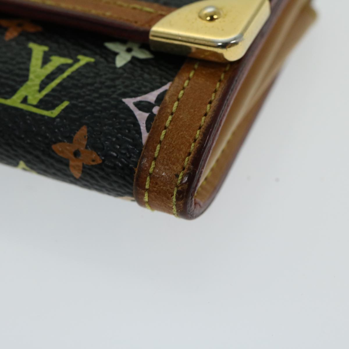 LOUIS VUITTON Monogram Multicolor Porte Monnaie Plat Purse M92656 LV Auth 66263