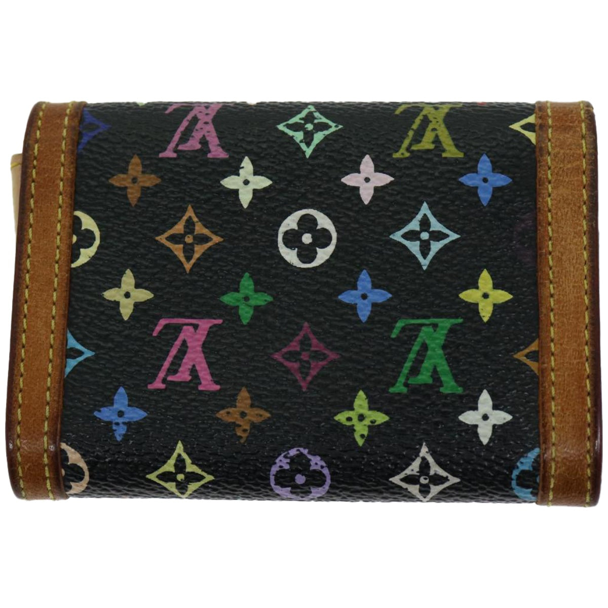 LOUIS VUITTON Monogram Multicolor Porte Monnaie Plat Purse M92656 LV Auth 66263