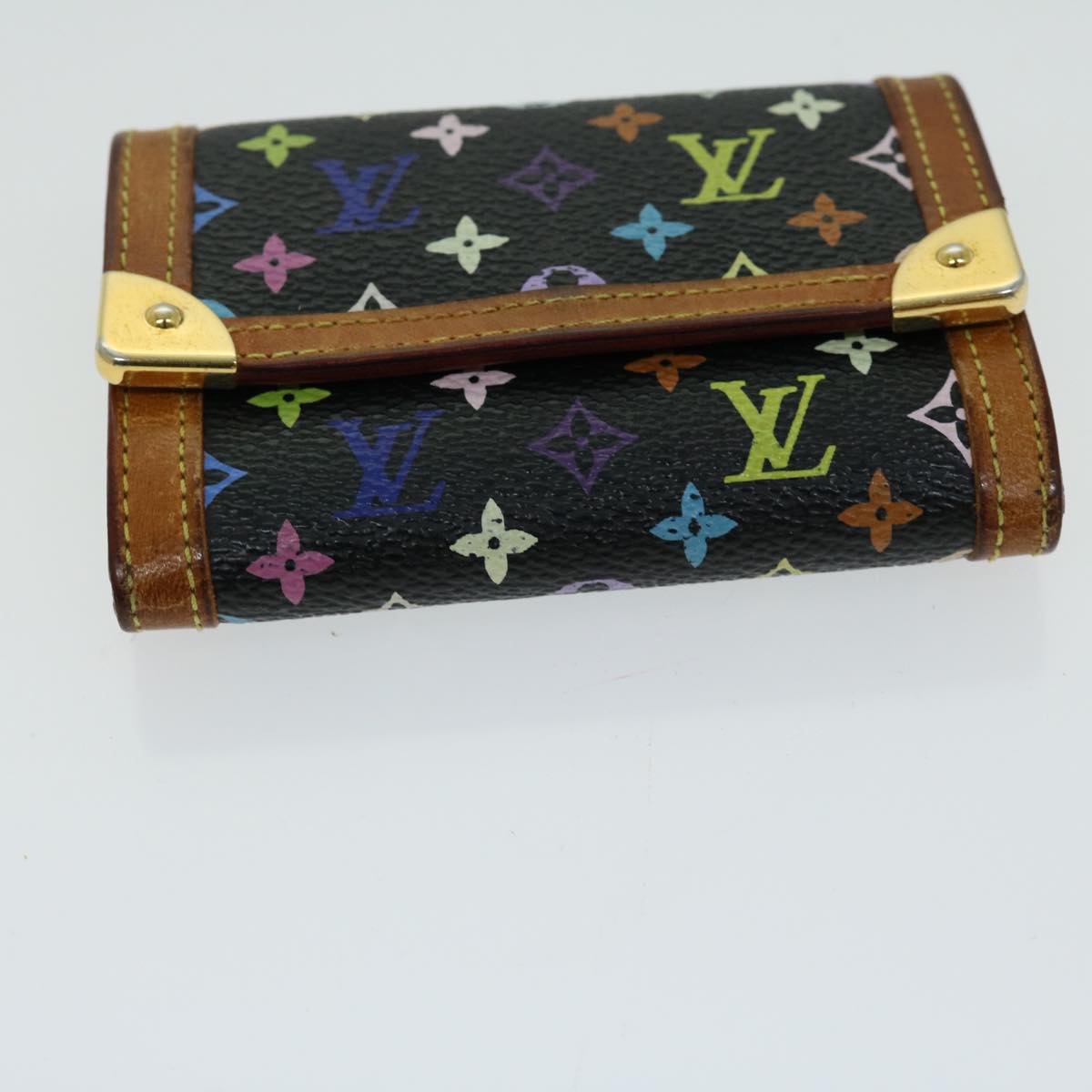 LOUIS VUITTON Monogram Multicolor Porte Monnaie Plat Purse M92656 LV Auth 66263