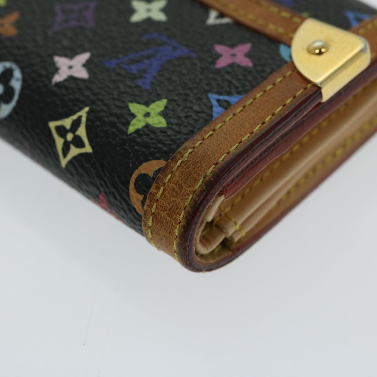 LOUIS VUITTON Monogram Multicolor Porte Monnaie Plat Purse M92656 LV Auth 66263