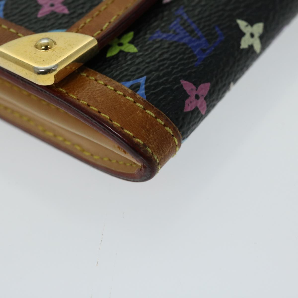 LOUIS VUITTON Monogram Multicolor Porte Monnaie Plat Purse M92656 LV Auth 66263