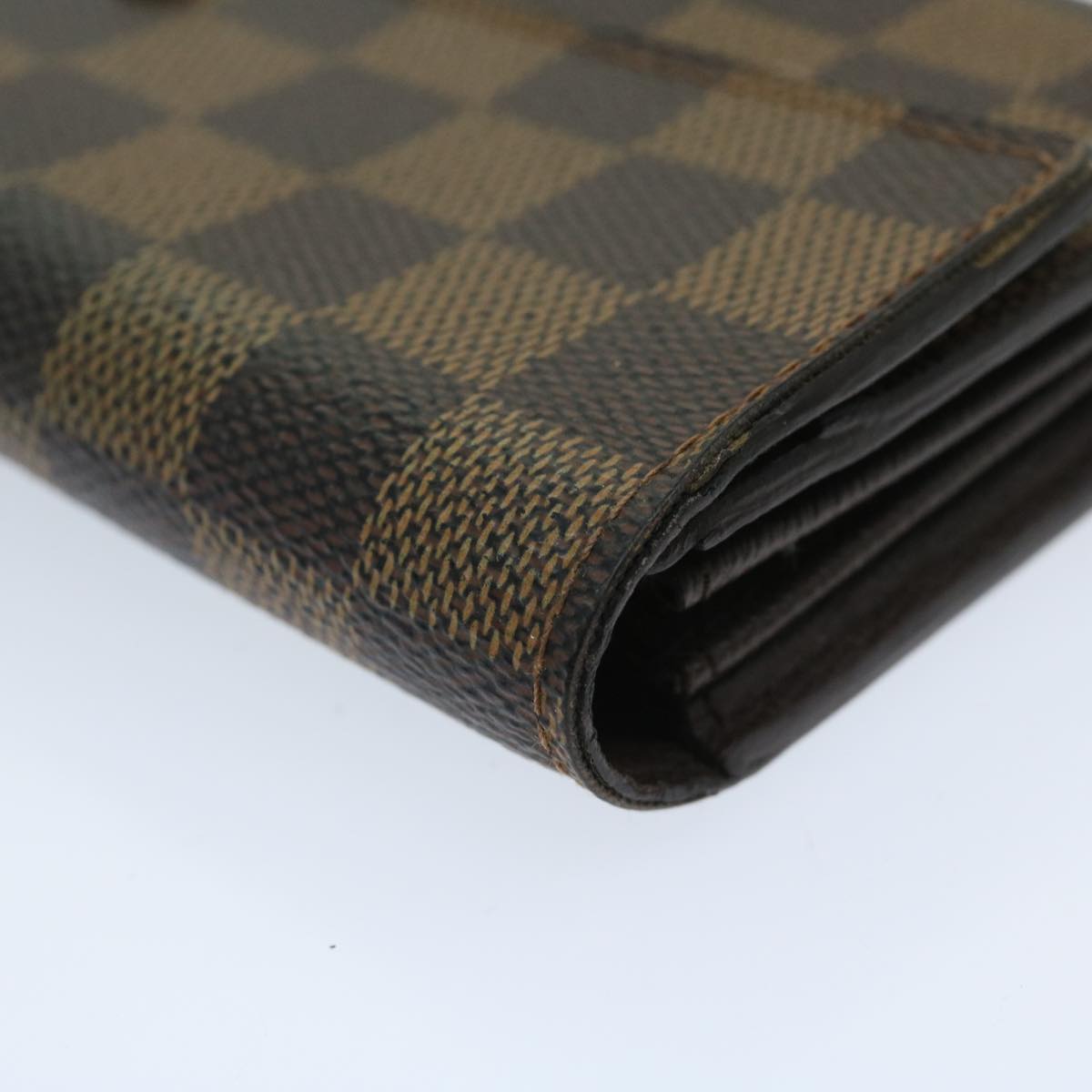 LOUIS VUITTON Damier Ebene Portefeuille Sarah Long Wallet N61734 LV Auth 66317