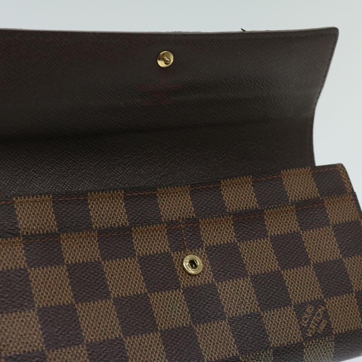 LOUIS VUITTON Damier Ebene Portefeuille Sarah Long Wallet N61734 LV Auth 66317