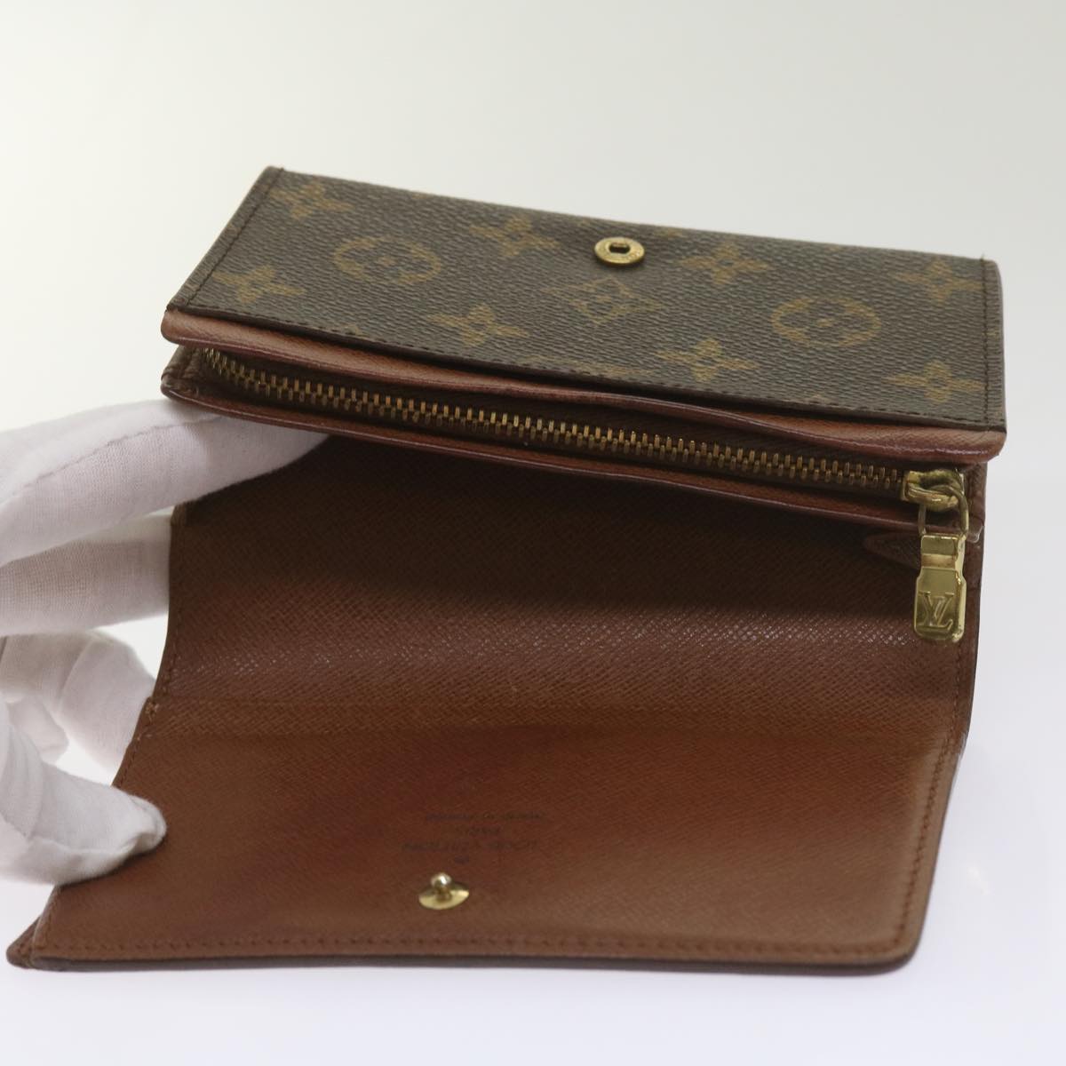 LOUIS VUITTON Monogram Porte Monnaie Billets Tresor Wallet M61730 LV Auth 66334