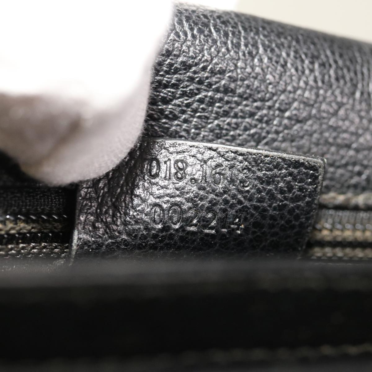 GUCCI Clutch Bag Leather Black Auth 66343