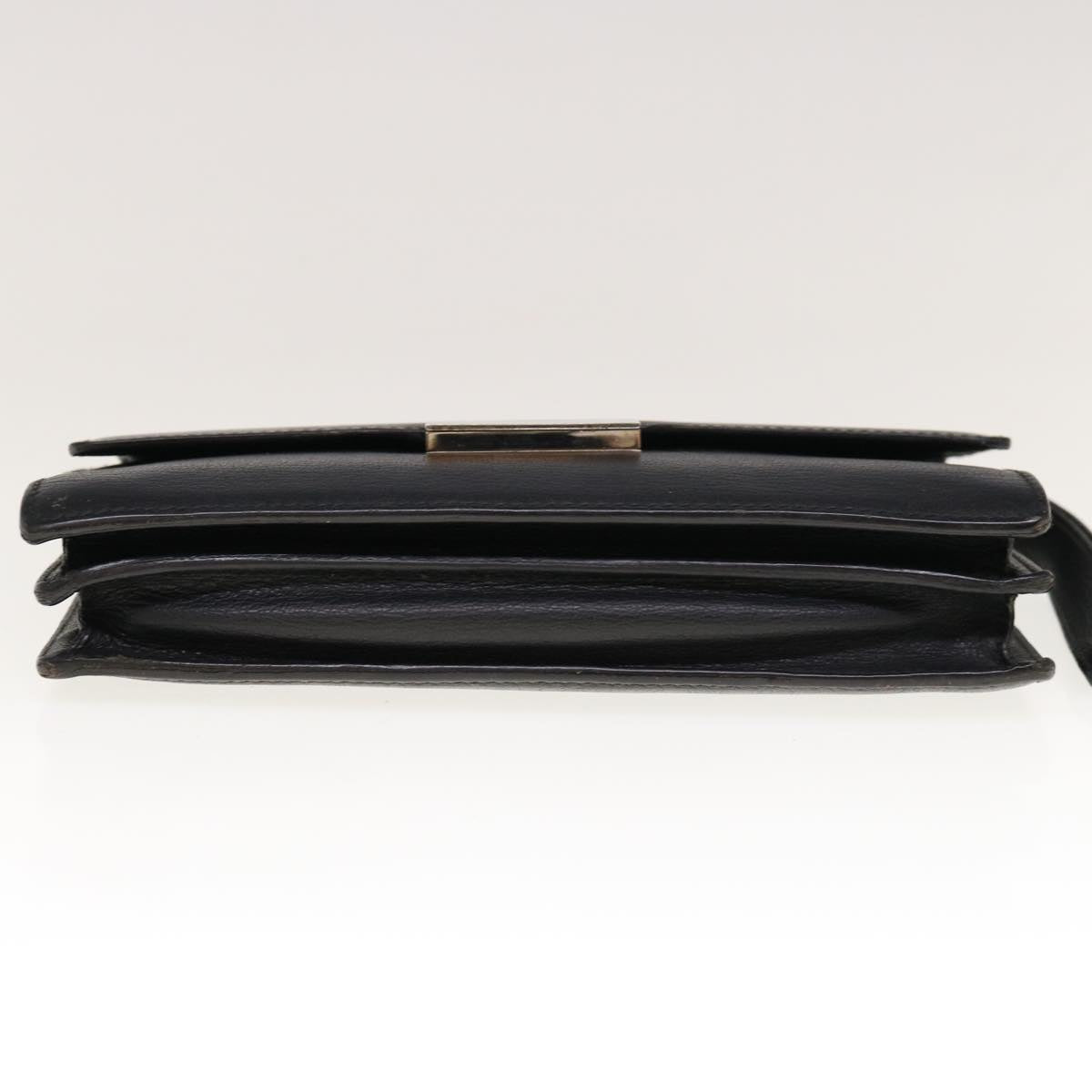 GUCCI Clutch Bag Leather Black Auth 66343