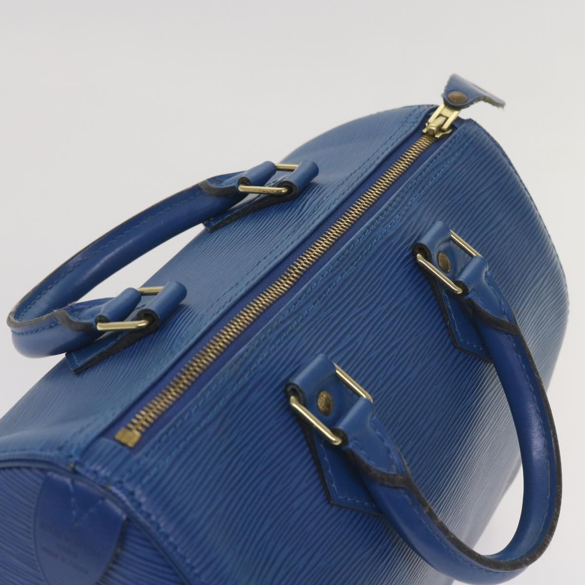 LOUIS VUITTON Epi Speedy 25 Hand Bag Toledo Blue M43015 LV Auth 66353