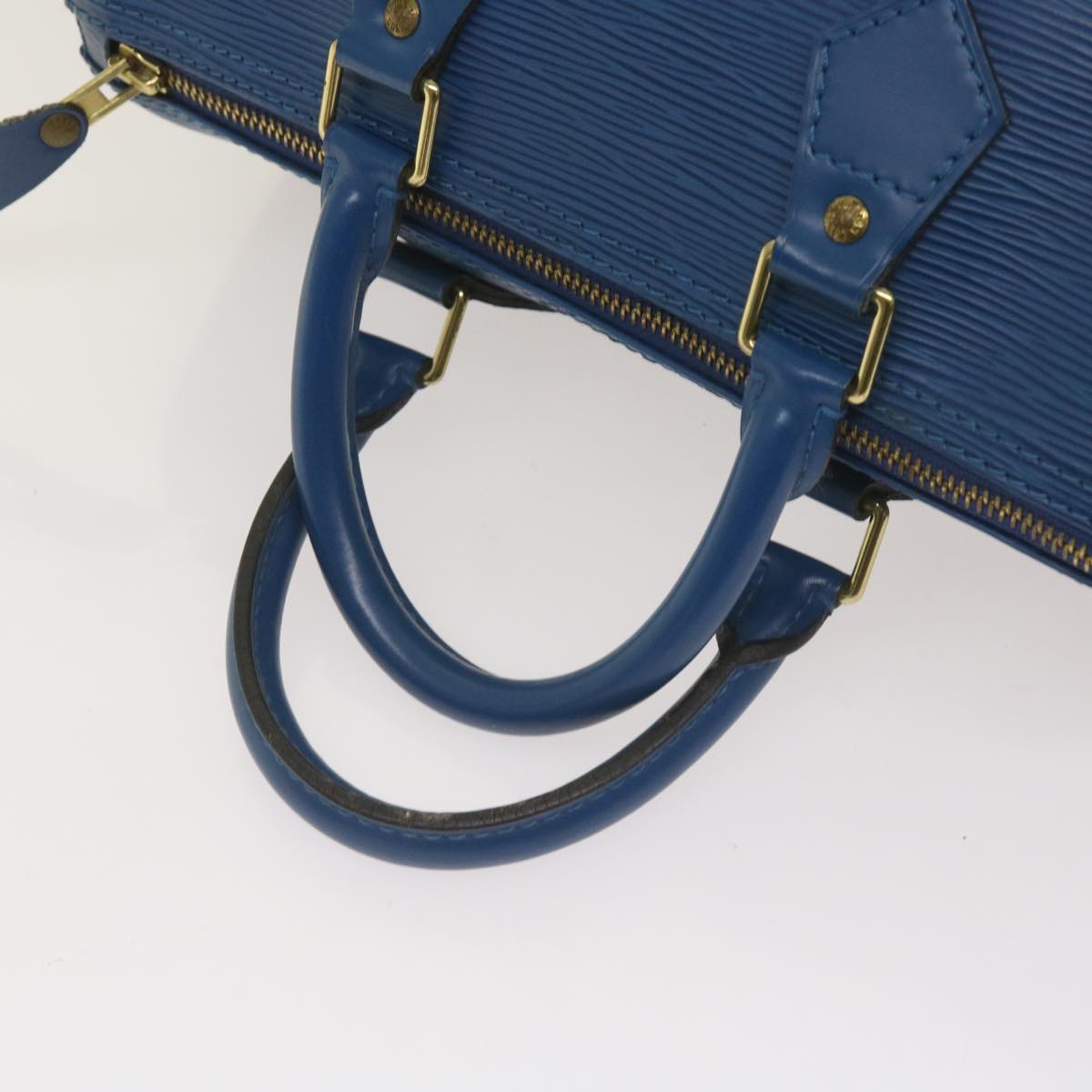 LOUIS VUITTON Epi Speedy 25 Hand Bag Toledo Blue M43015 LV Auth 66353