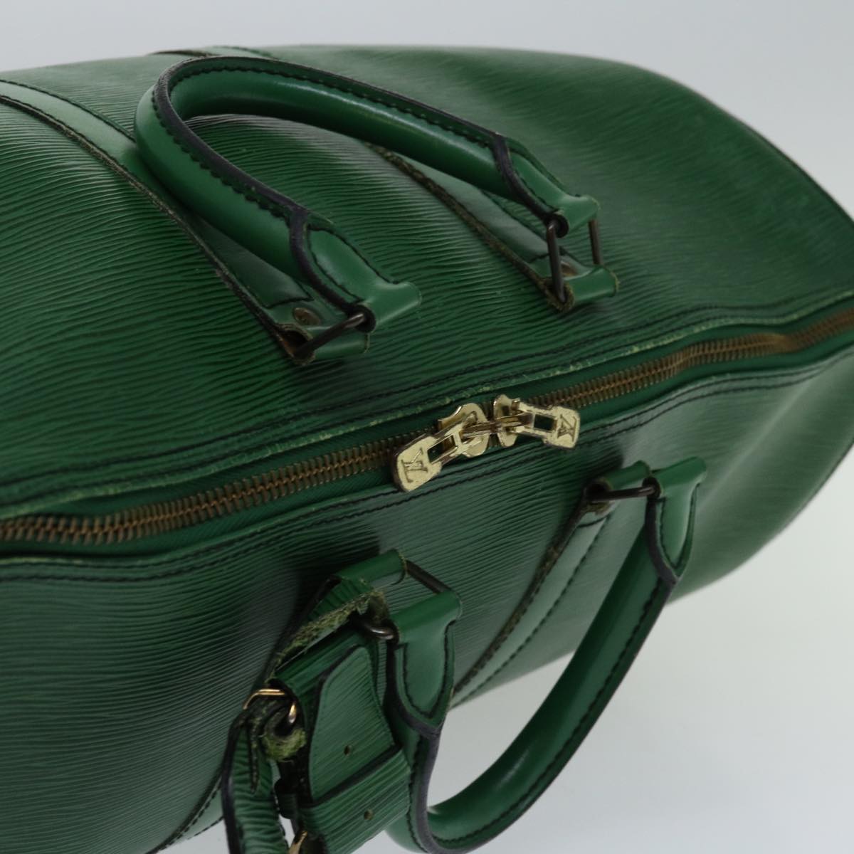 LOUIS VUITTON Epi Keepall 45 Boston Bag Green M42974 LV Auth 66402