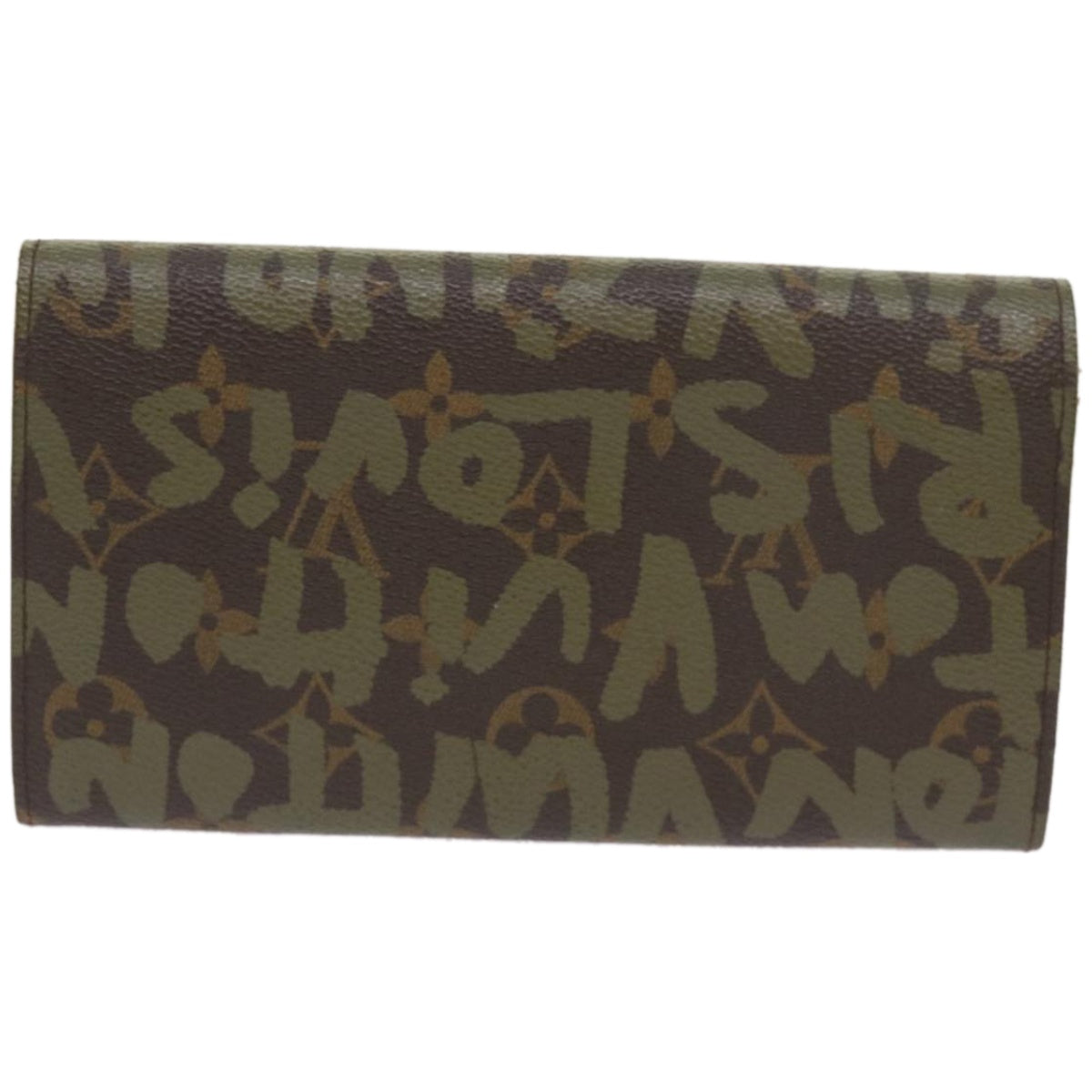 LOUIS VUITTON Monogram Graffiti Porte Monnaie Credit Khaki M92188 LV Auth 66413