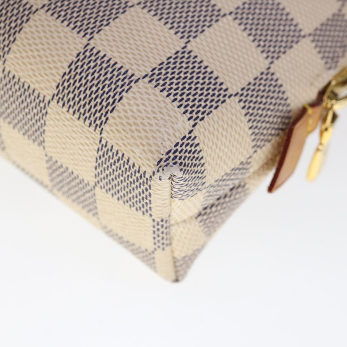 LOUIS VUITTON Damier Azur Pochette Cosmetic GM Pouch N23346 LV Auth 66422