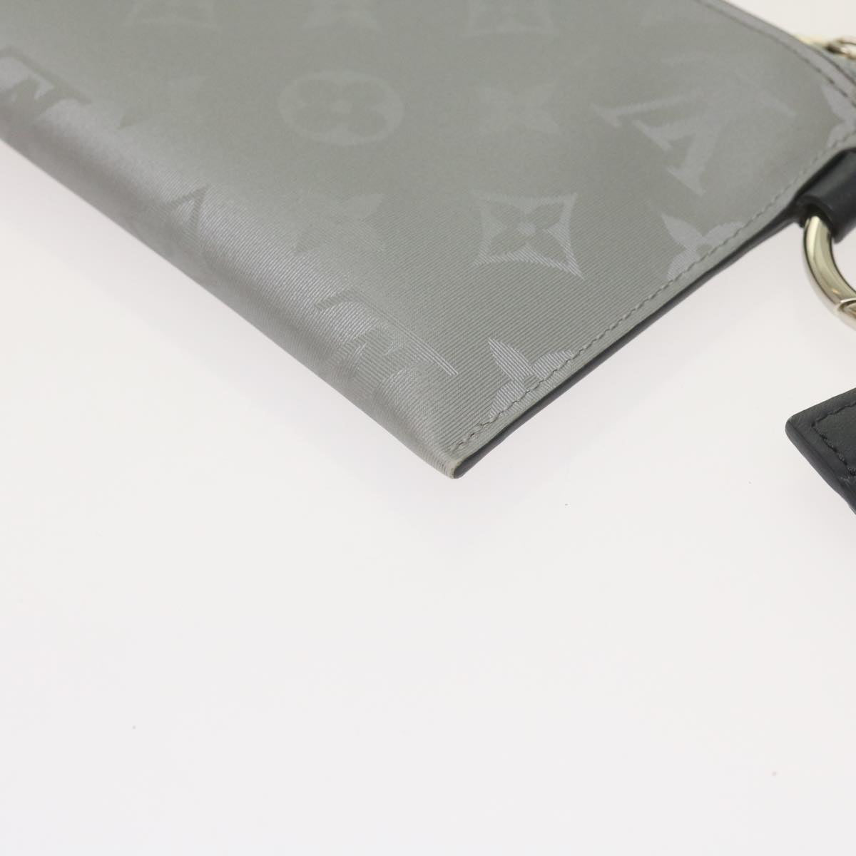 LOUIS VUITTON Monogram Satellite Alpha Pouch Silver M44178 LV Auth 66459SAM