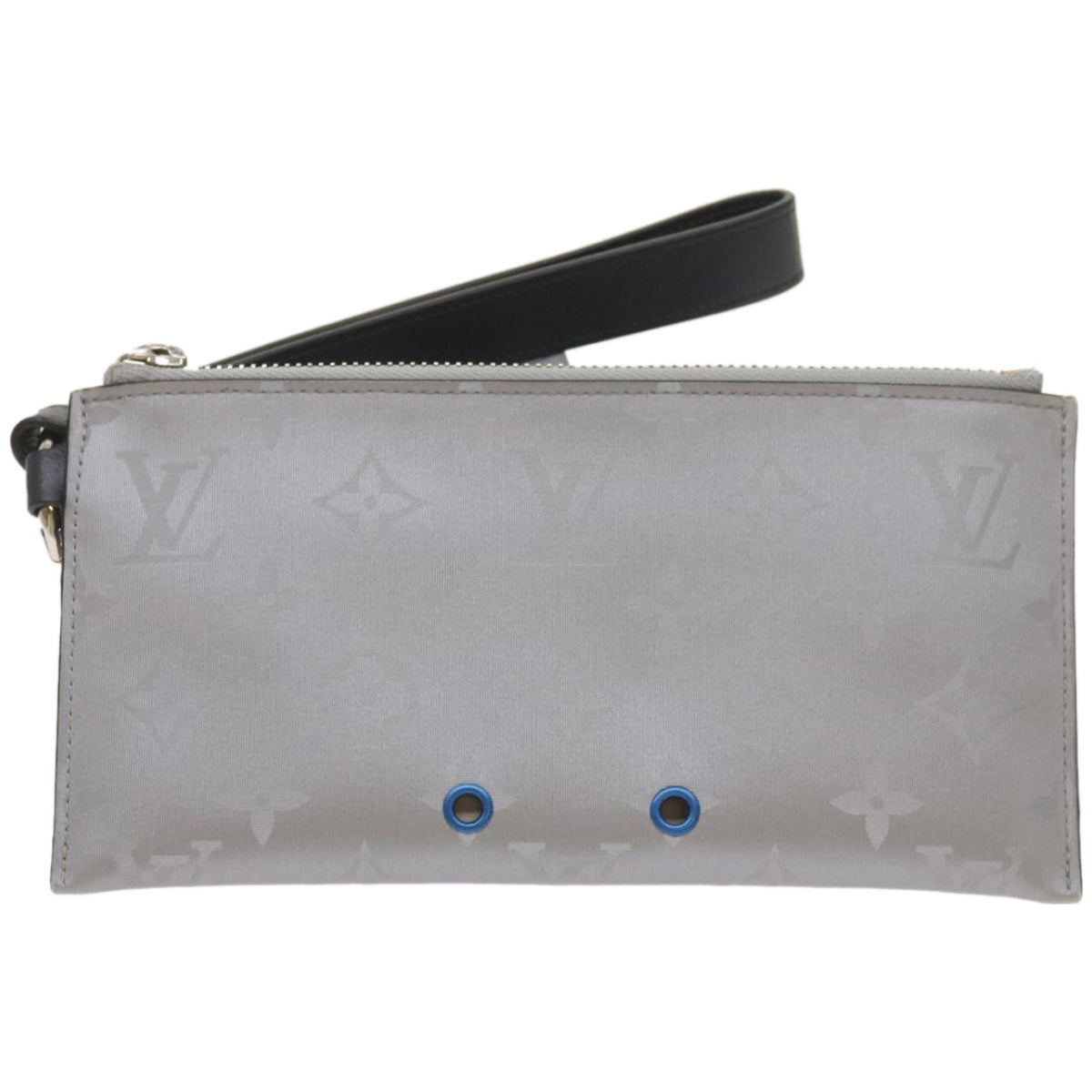 LOUIS VUITTON Monogram Satellite Alpha Pouch Silver M44178 LV Auth 66459SAM