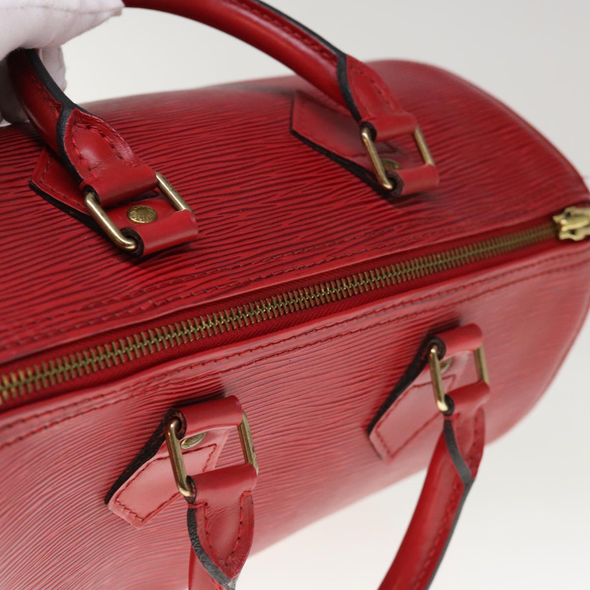 LOUIS VUITTON Epi Speedy 25 Hand Bag Castilian Red M43017 LV Auth 66466