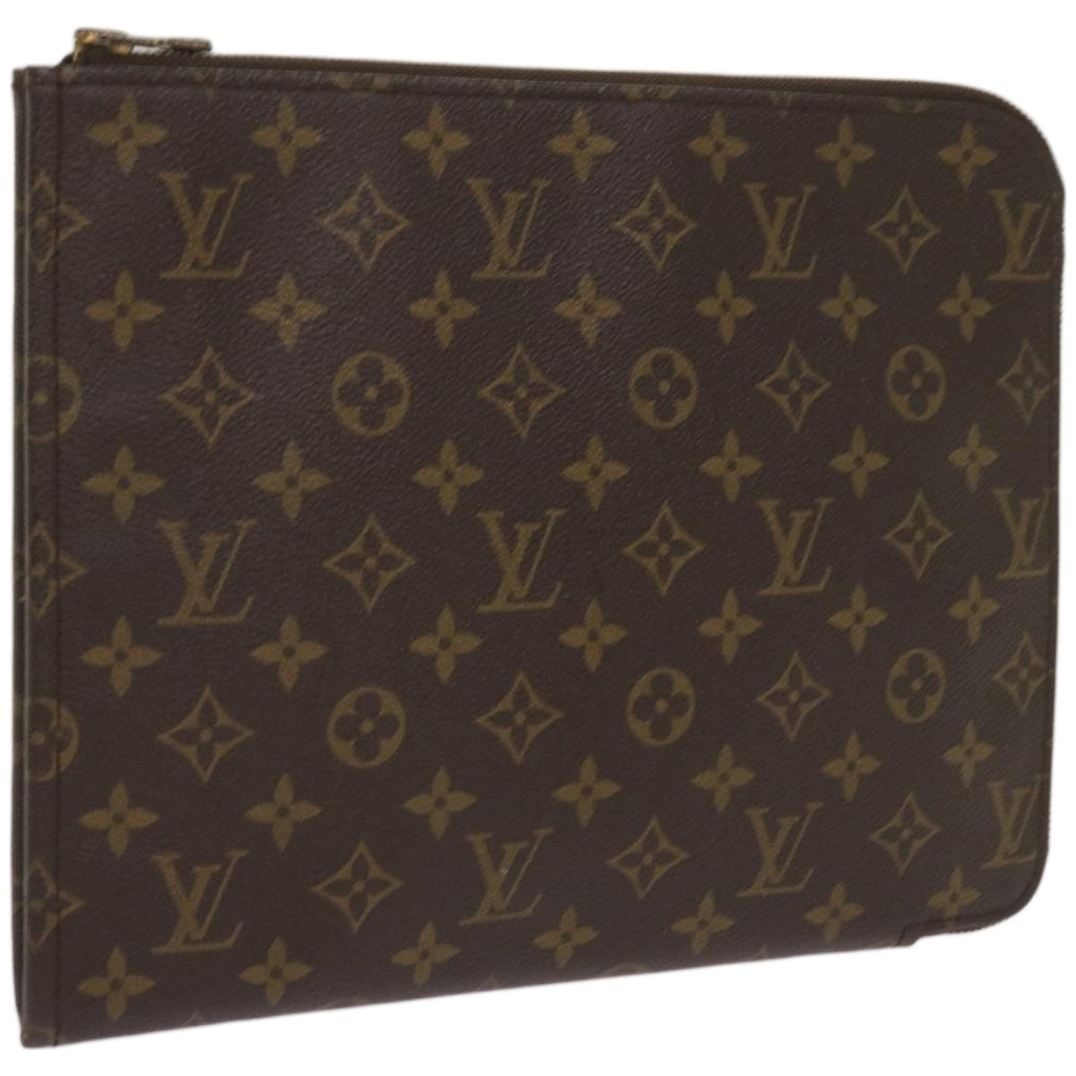 LOUIS VUITTON Monogram Poche Document Briefcase M53400 LV Auth 66470