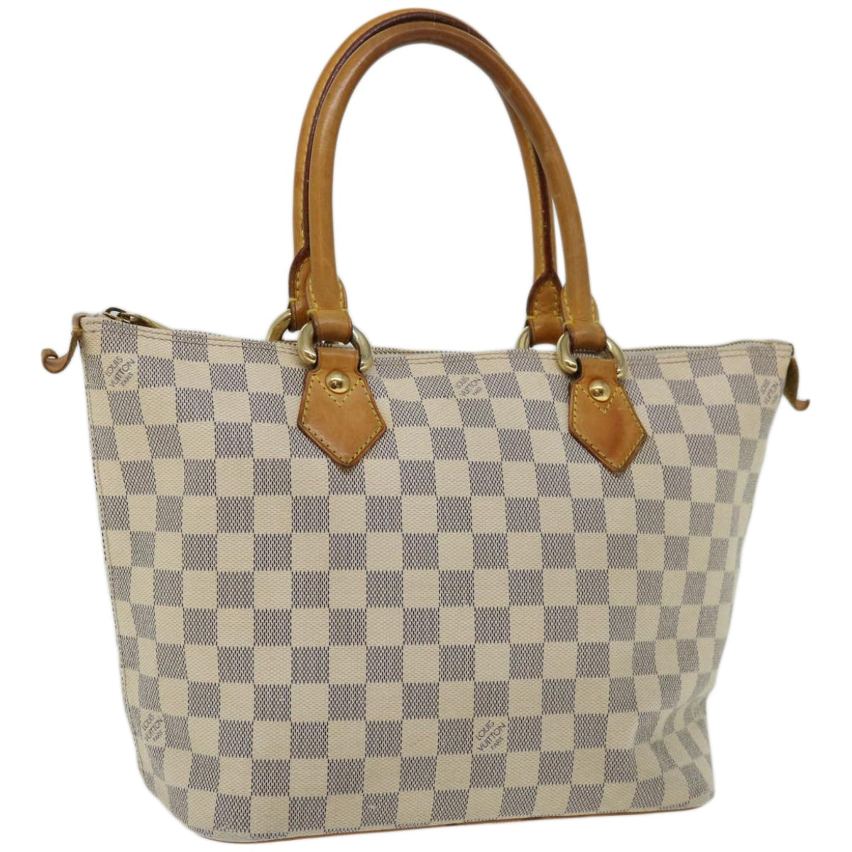 LOUIS VUITTON Damier Azur Saleya PM Tote Bag N51186 LV Auth 66479