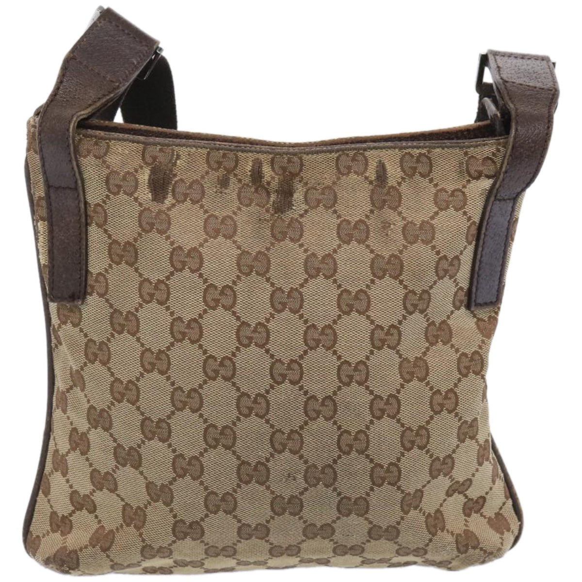 GUCCI GG Canvas Shoulder Bag Beige 122798 Auth 66497