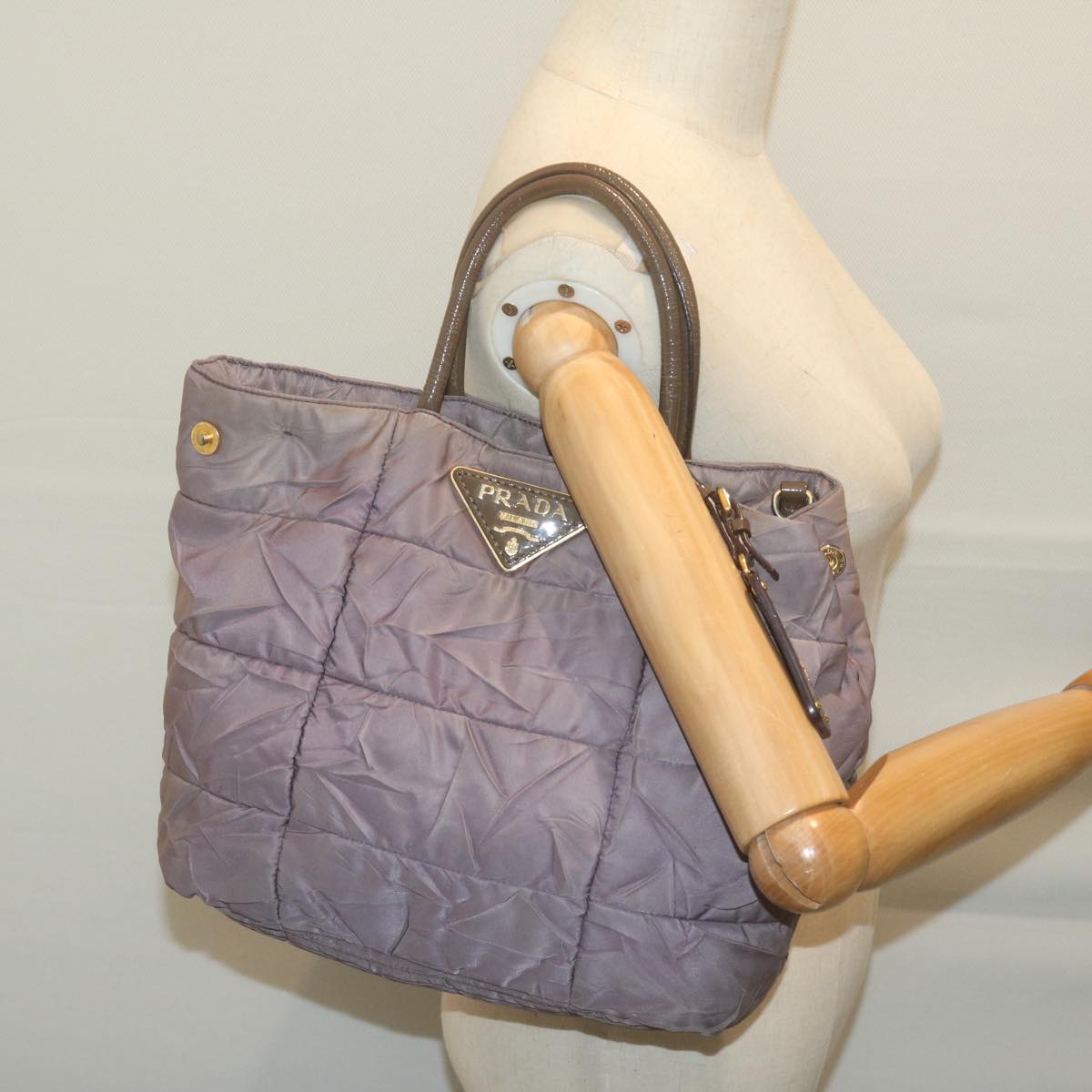 PRADA Hand Bag Nylon Purple Auth 66501