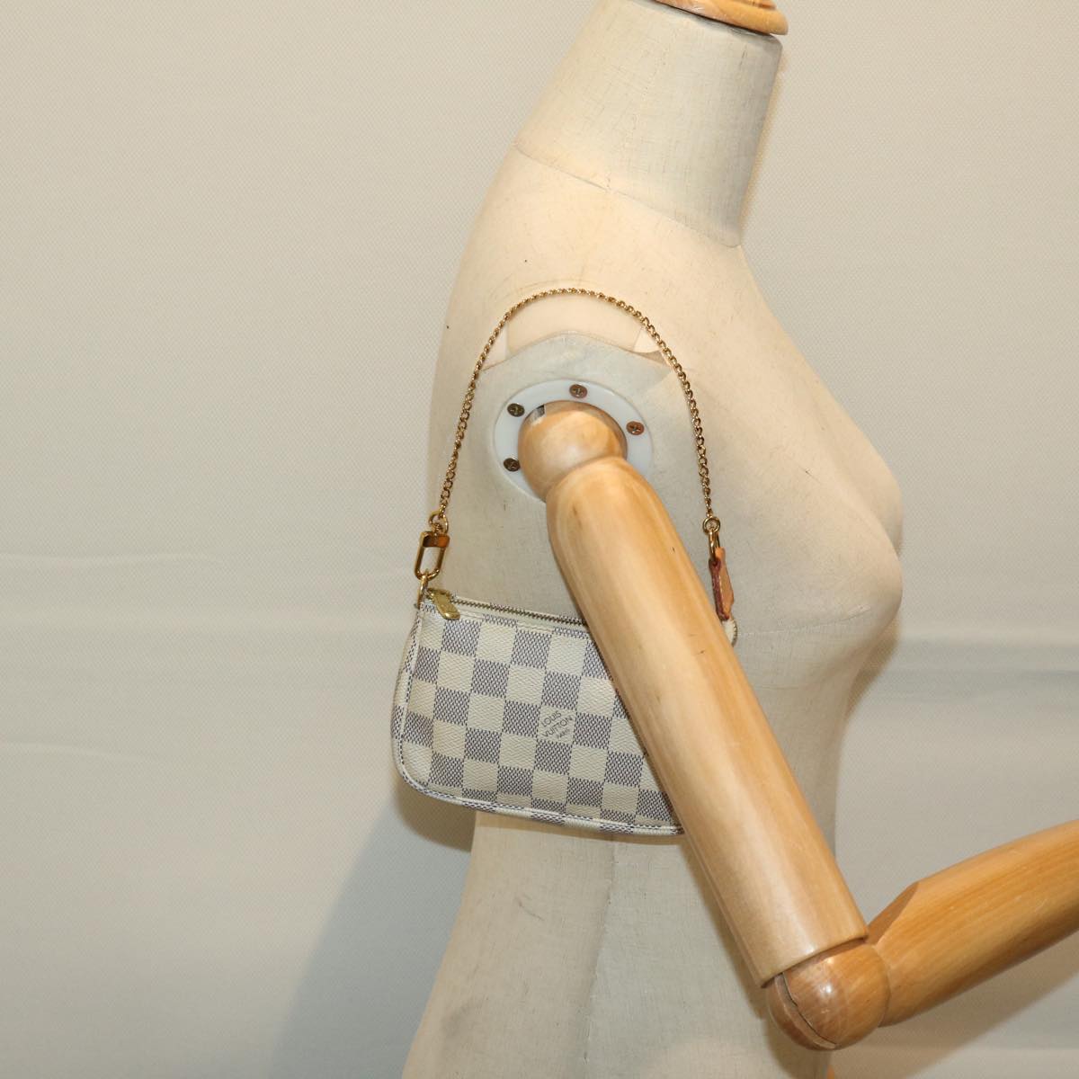 LOUIS VUITTON Damier Azur Mini Pochette Accessoires Pouch N58010 LV Auth 66512