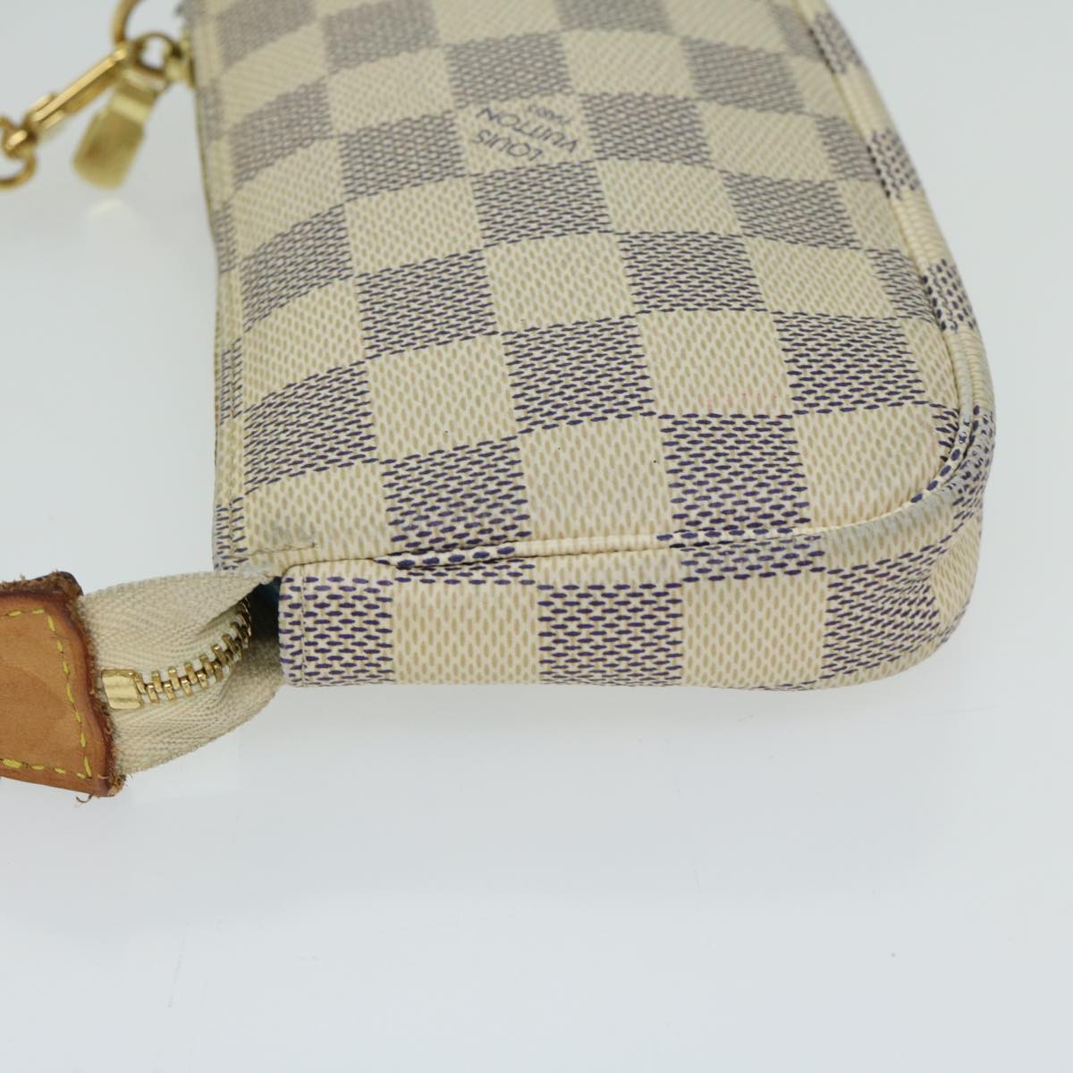 LOUIS VUITTON Damier Azur Mini Pochette Accessoires Pouch N58010 LV Auth 66512