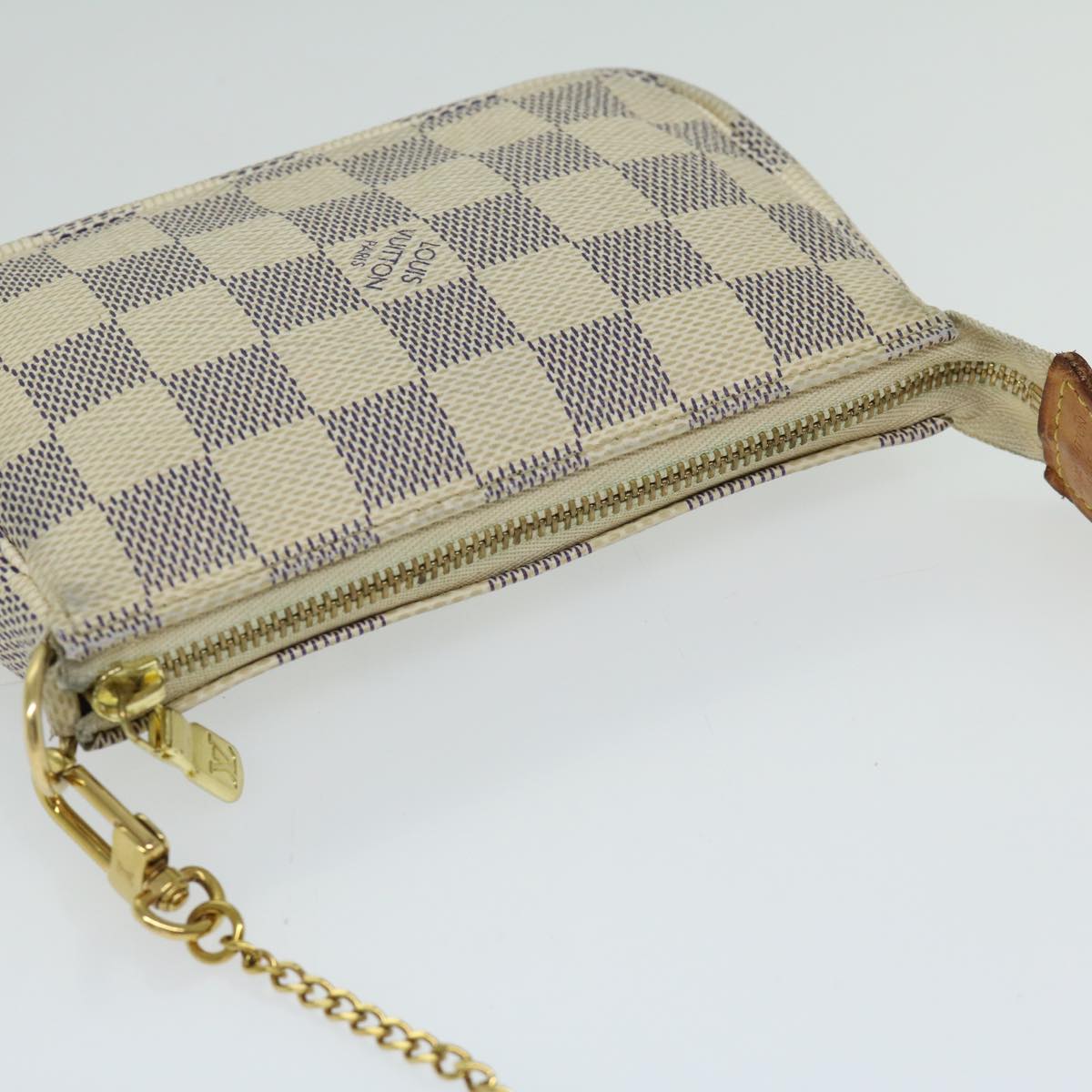 LOUIS VUITTON Damier Azur Mini Pochette Accessoires Pouch N58010 LV Auth 66512