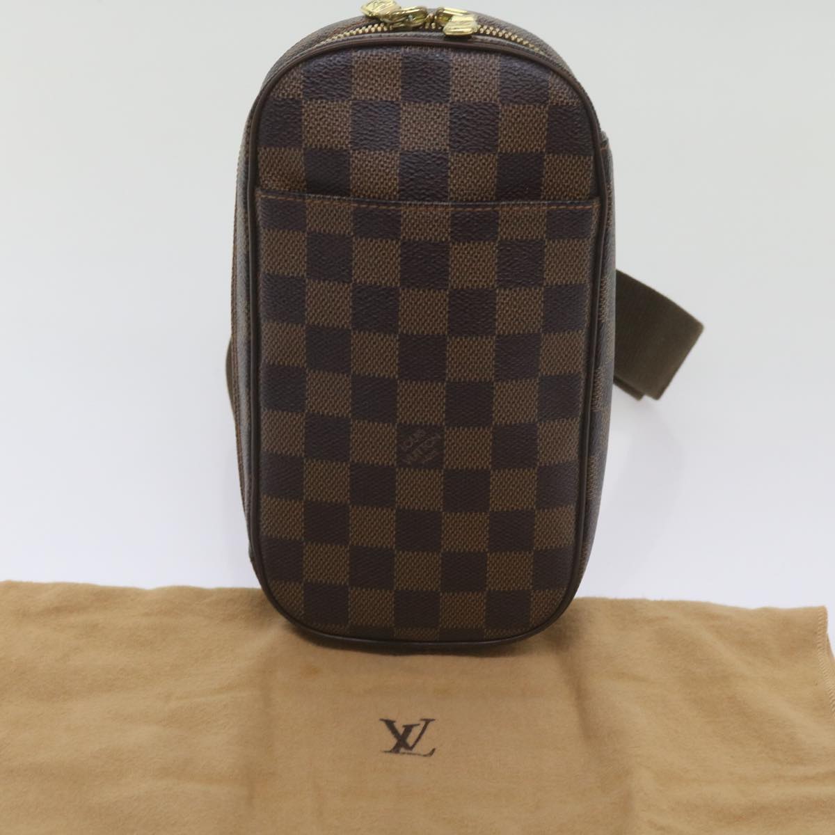 LOUIS VUITTON Damier Ebene Pochette Gange Shoulder Bag N48048 LV Auth 66518