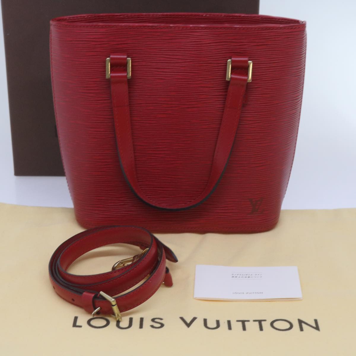 LOUIS VUITTON Epi Vavin PM Tote Bag SPO 2way Red LV Auth 66533SA