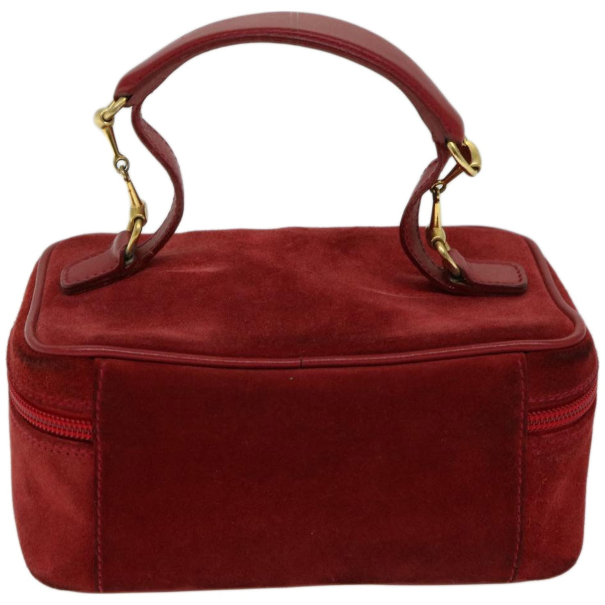 GUCCI Vanity Cosmetic Pouch Suede Red 032 1705 0141 Auth 66538