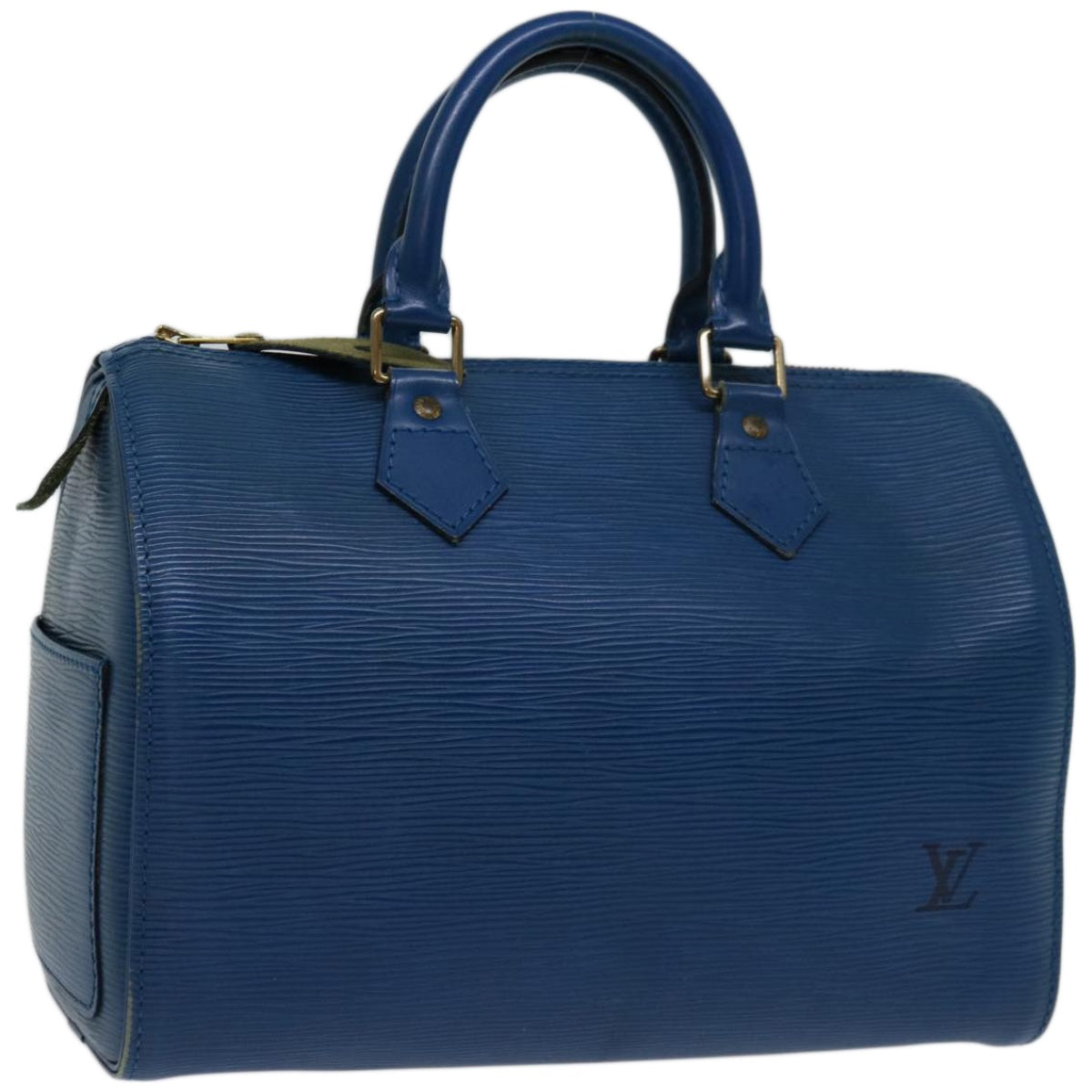 LOUIS VUITTON Epi Speedy 25 Hand Bag Toledo Blue M43015 LV Auth 66553