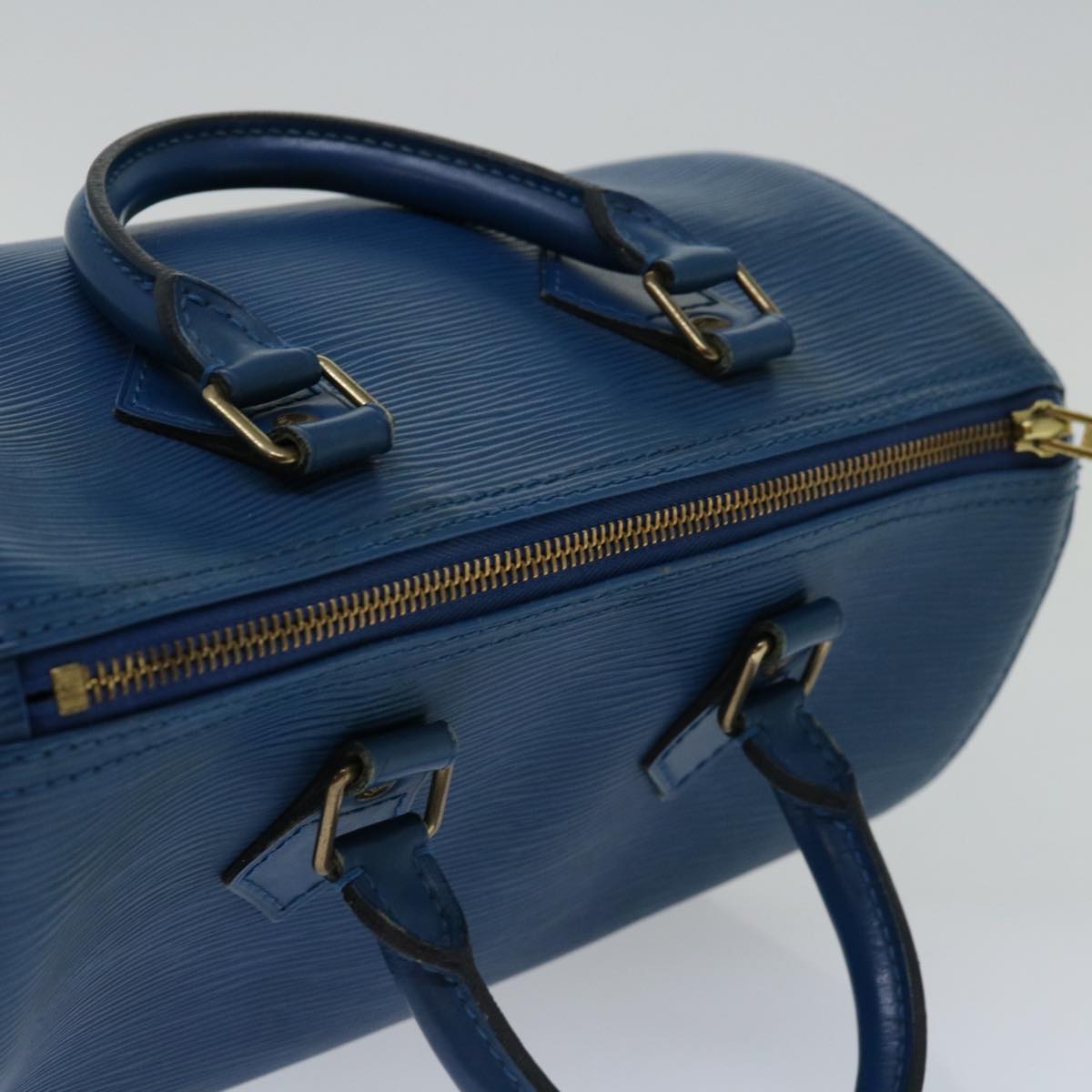 LOUIS VUITTON Epi Speedy 25 Hand Bag Toledo Blue M43015 LV Auth 66553