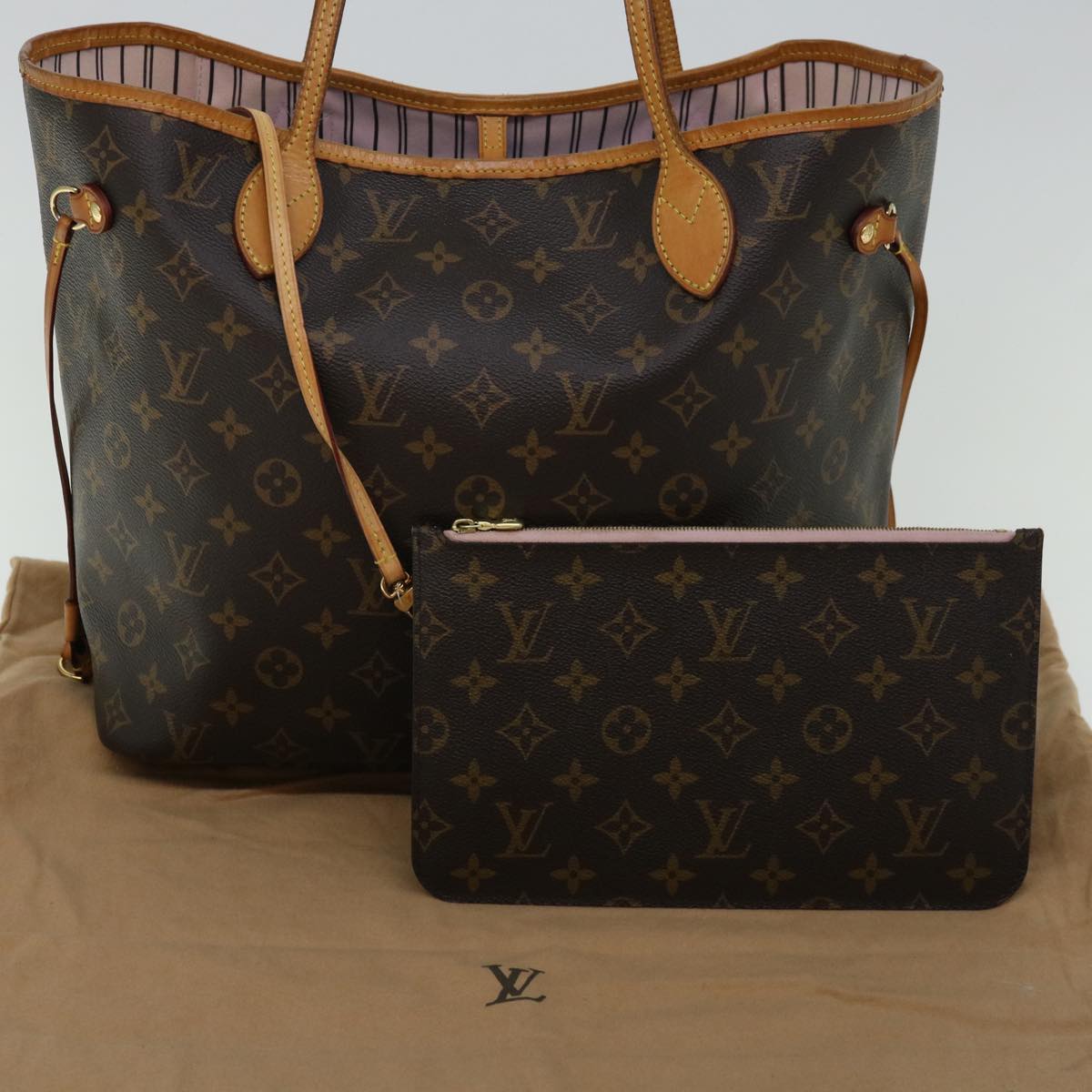 LOUIS VUITTON Monogram Neverfull MM Tote Bag M40156 LV Auth 66556