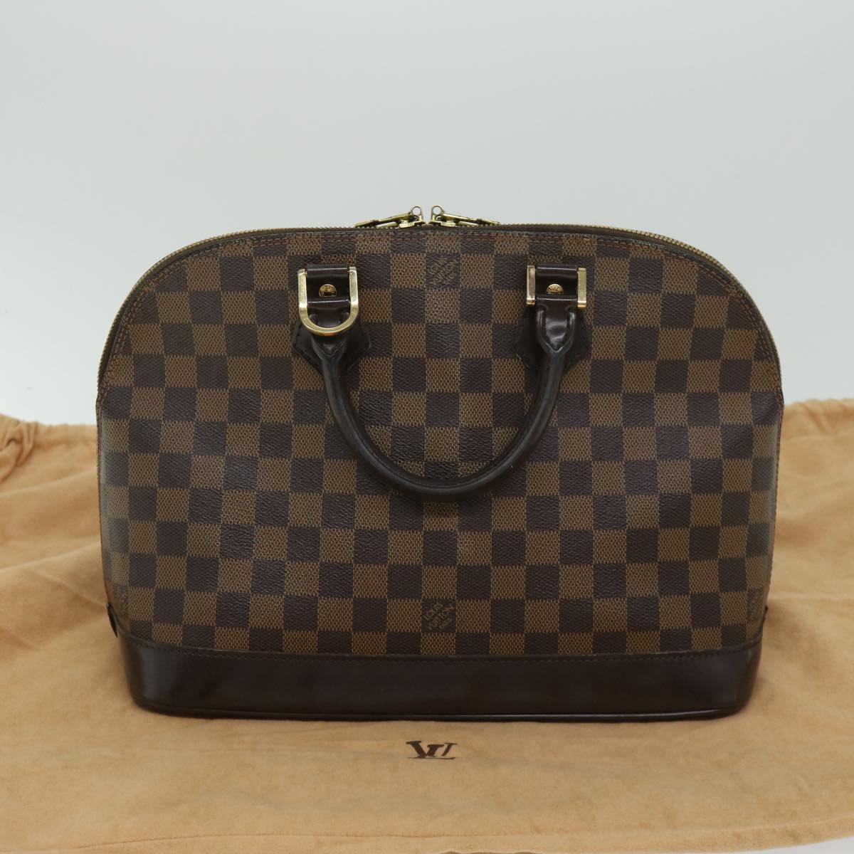 LOUIS VUITTON Damier Ebene Alma Hand Bag N51131 LV Auth 66574