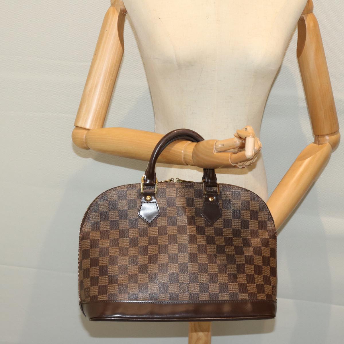 LOUIS VUITTON Damier Ebene Alma Hand Bag N51131 LV Auth 66574