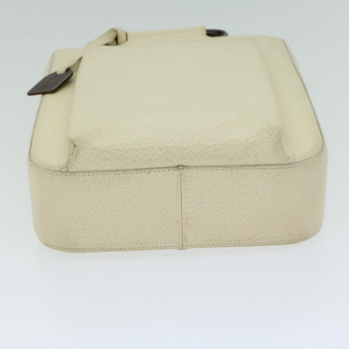 GUCCI Hand Bag Leather Outlet 2way Cream Auth 66587