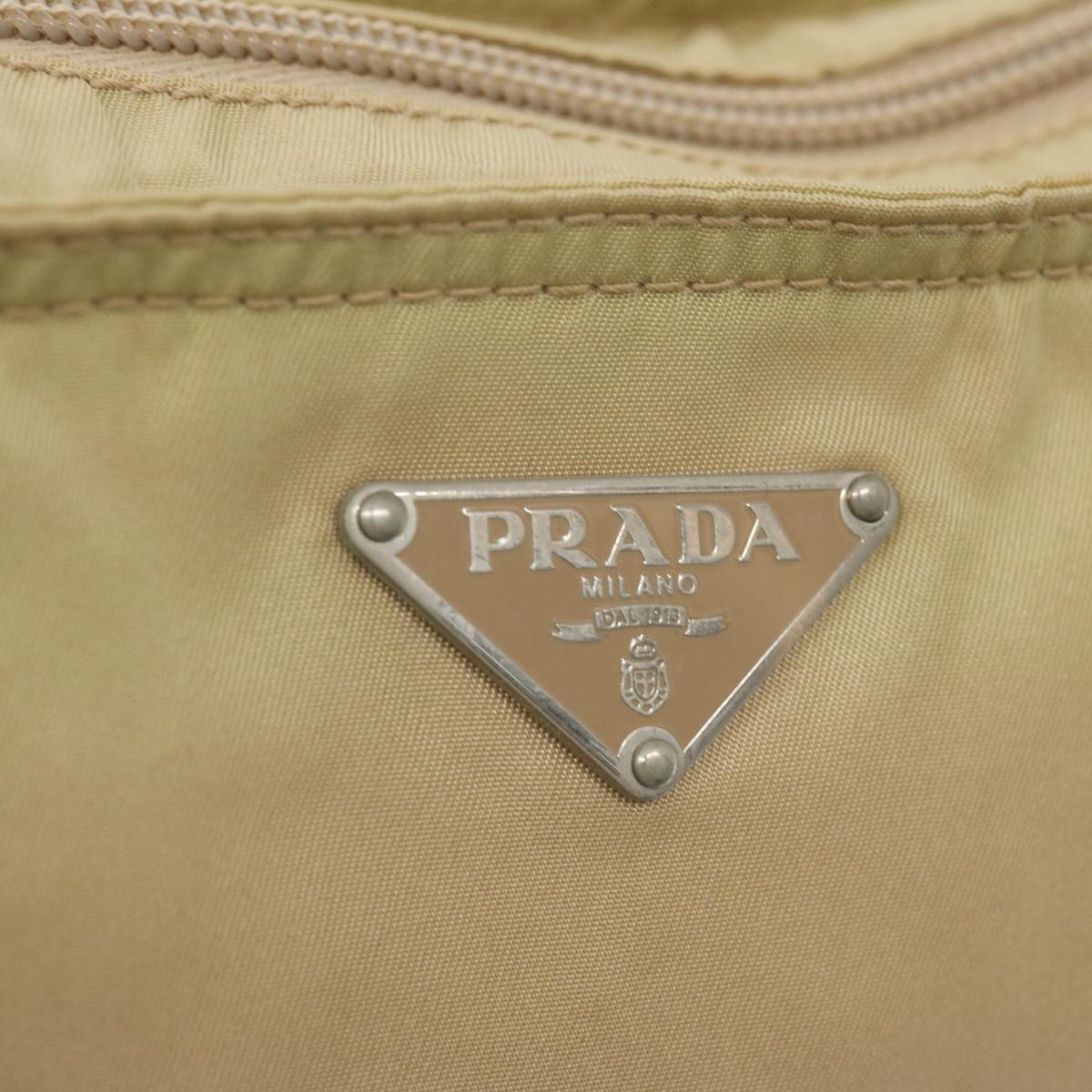 PRADA Shoulder Bag Nylon Beige Auth 66591