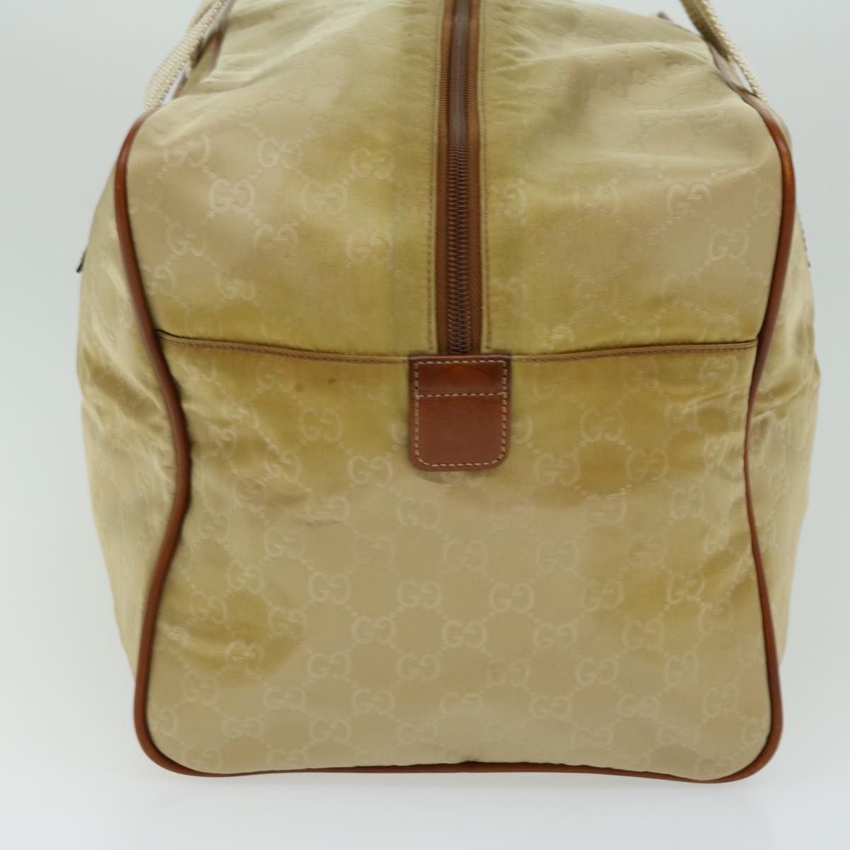 GUCCI GG Canvas Boston Bag Beige 153240 Auth 66606